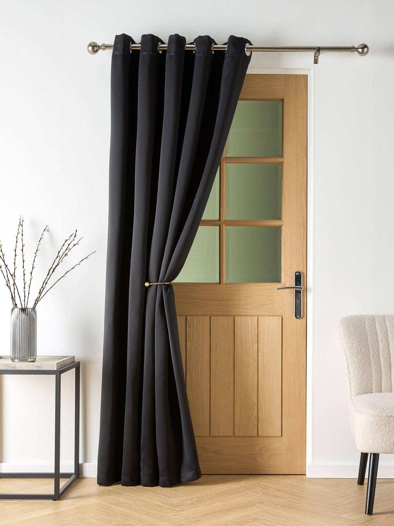 undefined Woven Blackout Eyelet Door Curtain 66x84