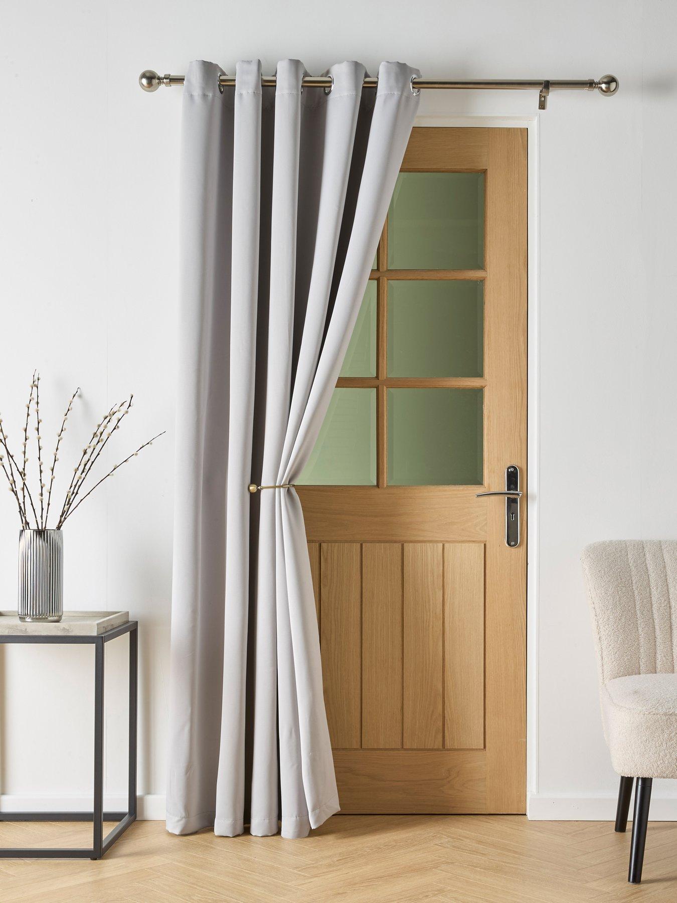 undefined Woven Blackout Eyelet Door Curtain 66x84