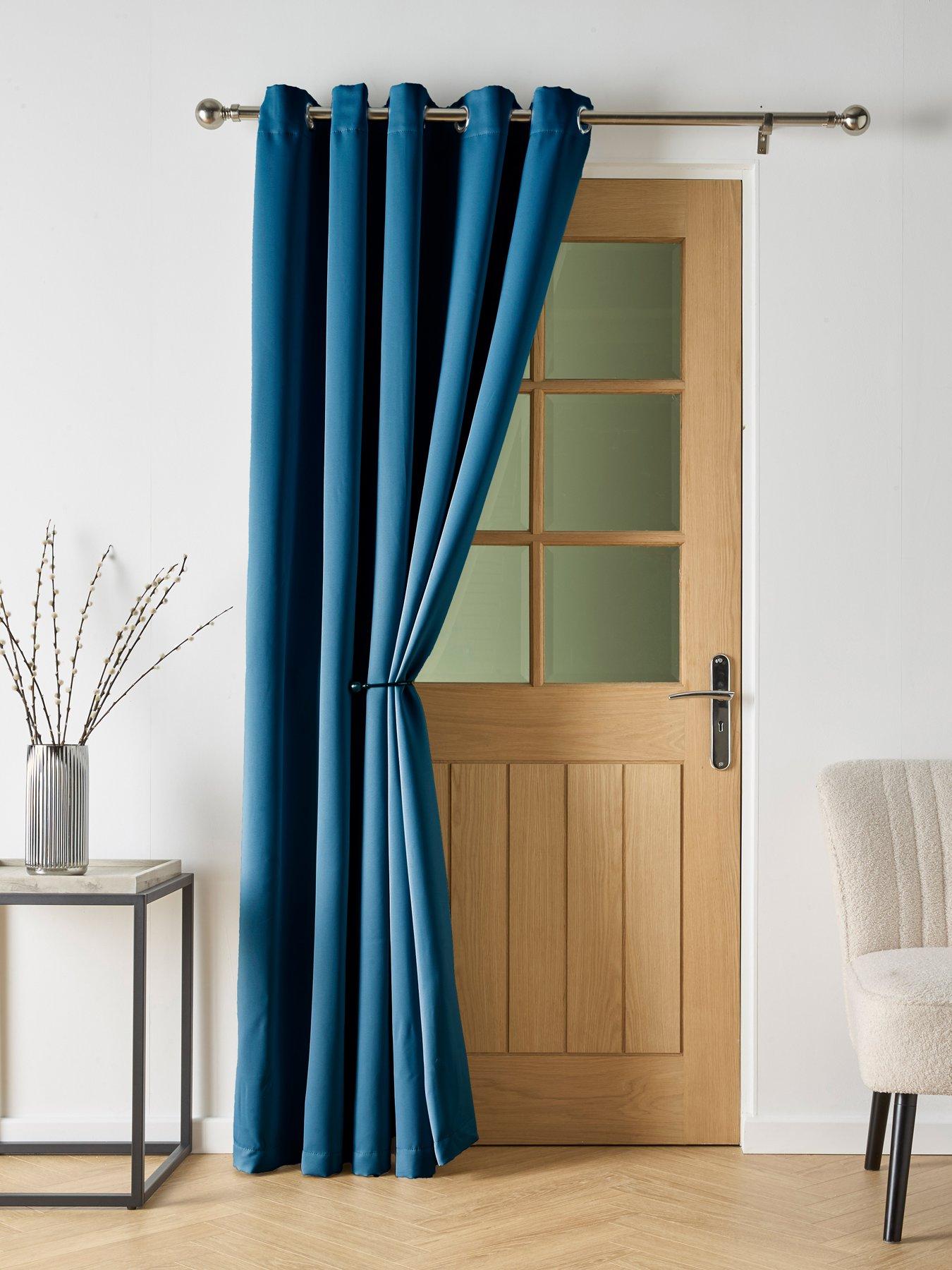 undefined Woven Blackout Eyelet Door Curtain 66x84