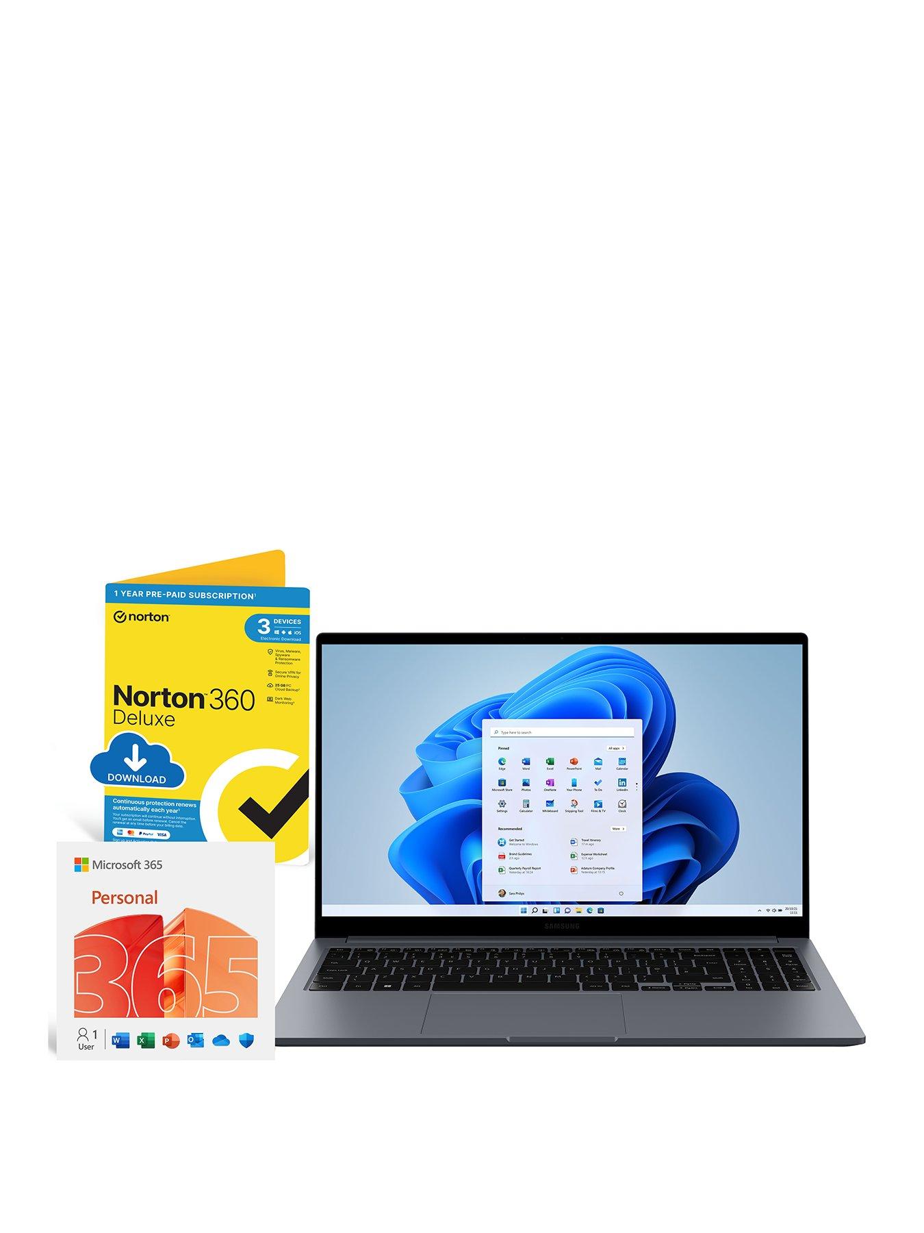 Samsung Galaxy Book4 (2024) - 15.6in Laptop, Intel Core 5, 8GB RAM, 256GB Storage - Grey with M365 Personal and Norton 360 Included (12 mths)