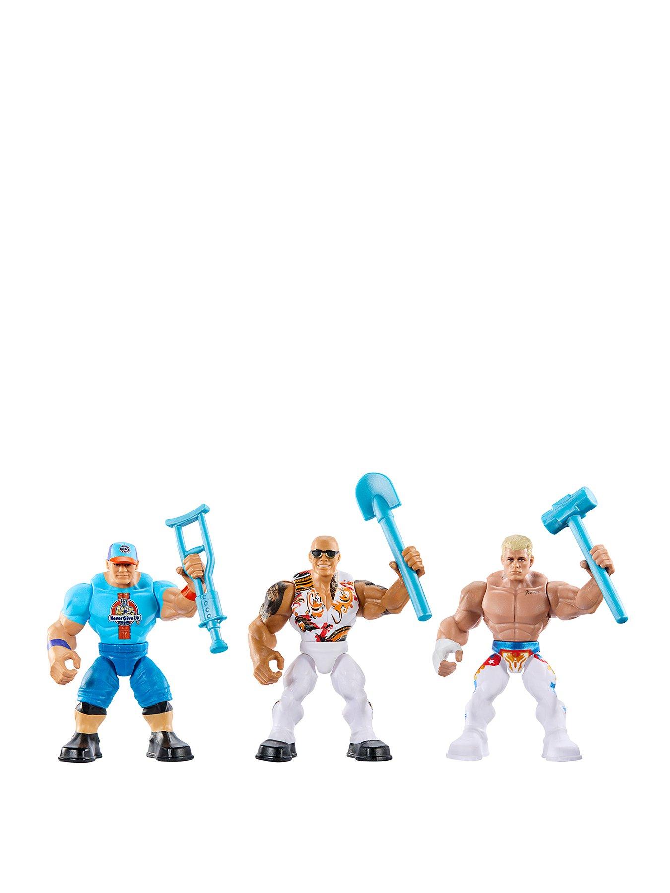 undefined WWE Knuckle Crunchers Action Figures 3-Pack with 8 Accessories, Bone-Crunching Movement