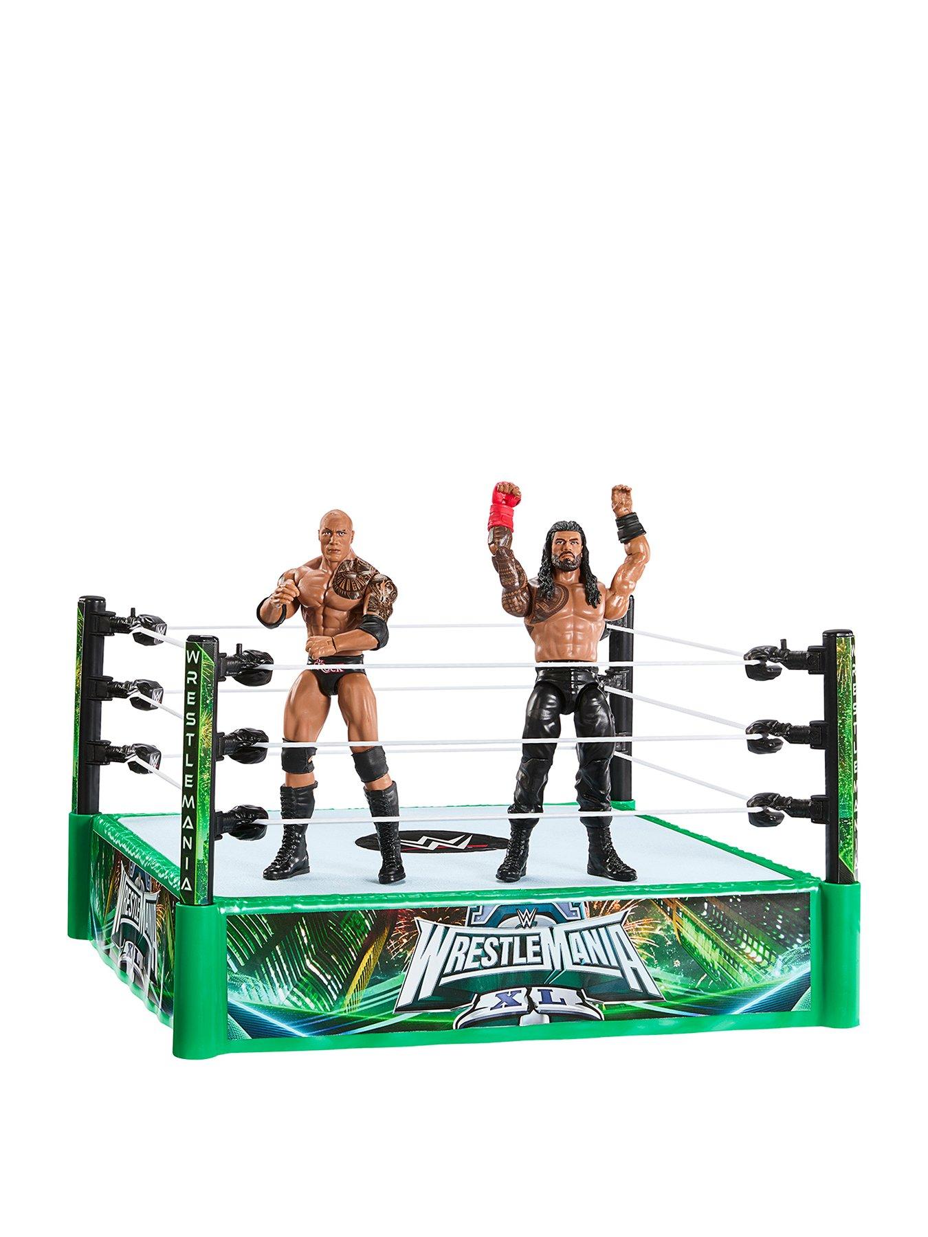 undefined WWE Bloodlines Rules Playset with Ring & 2 Action Figures, Includes The Rock & Roman Reigns