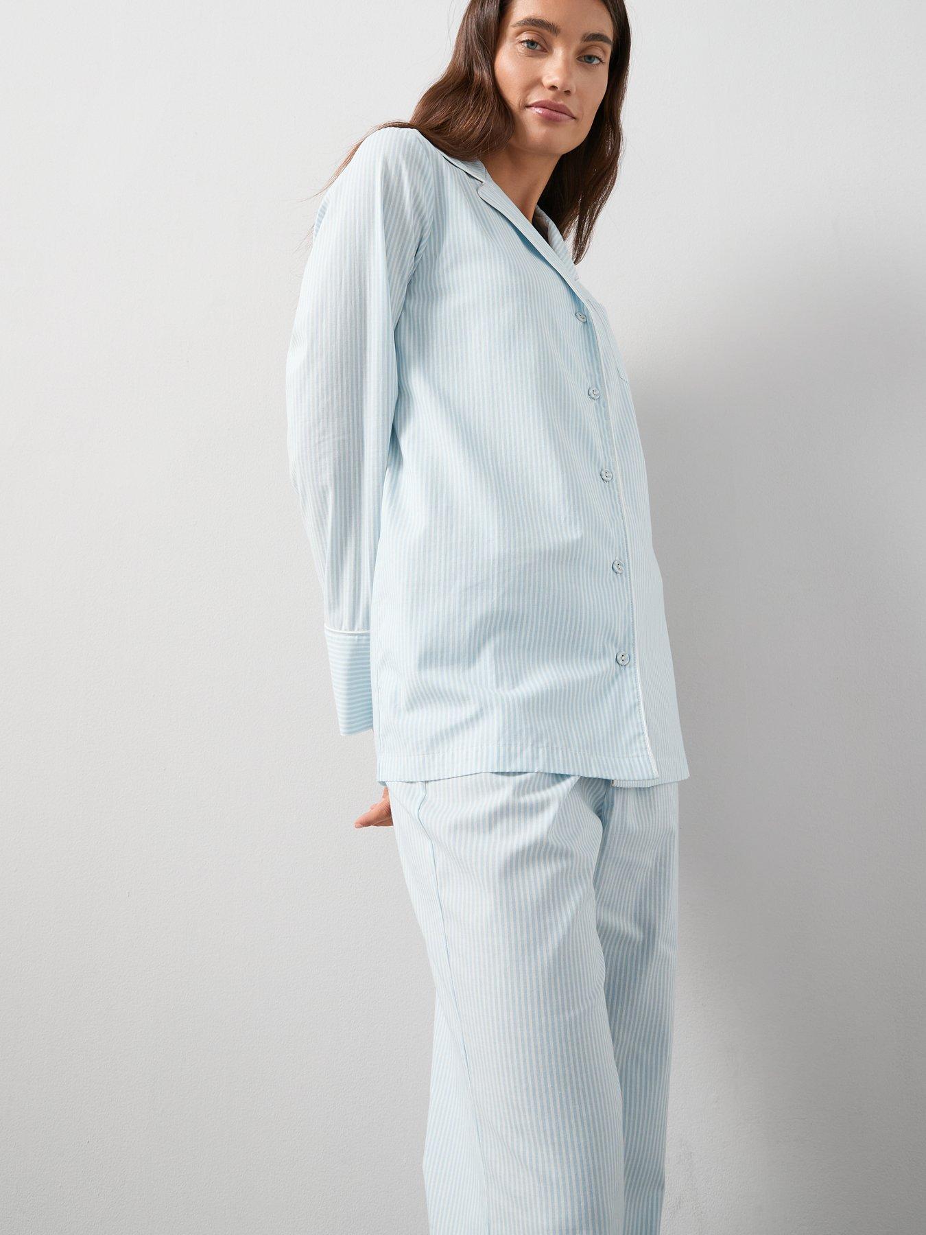 The Very Collection 3 Piece Vest And Stripe Woven Revere Pyjama Set ...