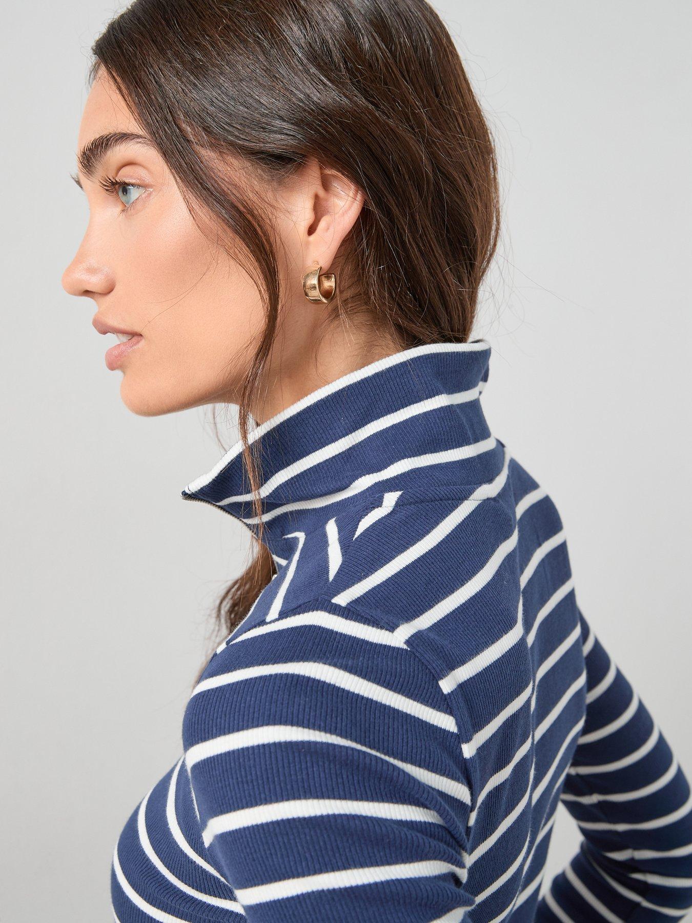 Classic Sleeveless Collar Top (navy)