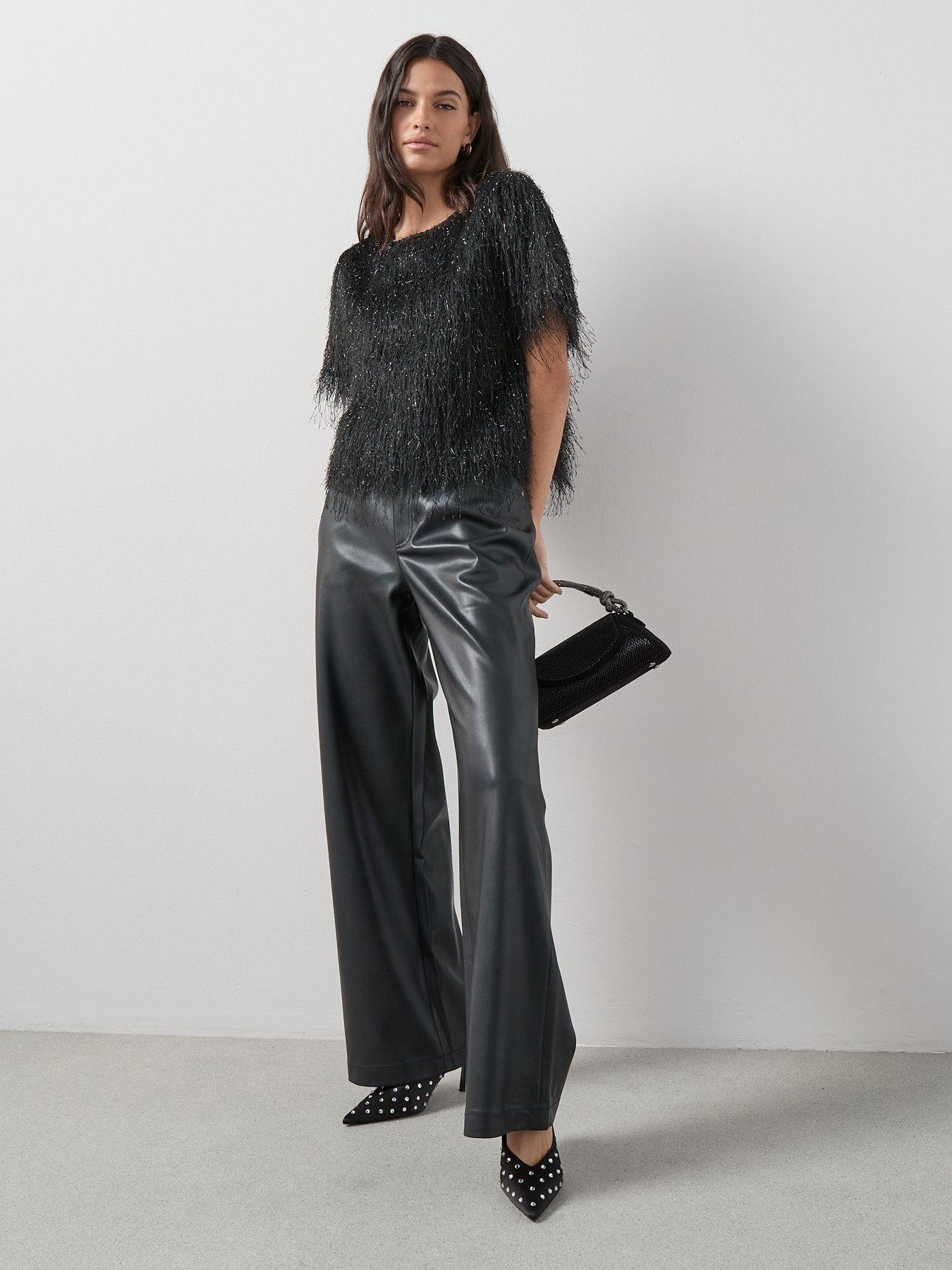 Image 3 of 7 of The Very Collection Tassel Short Sleeve Top - Black