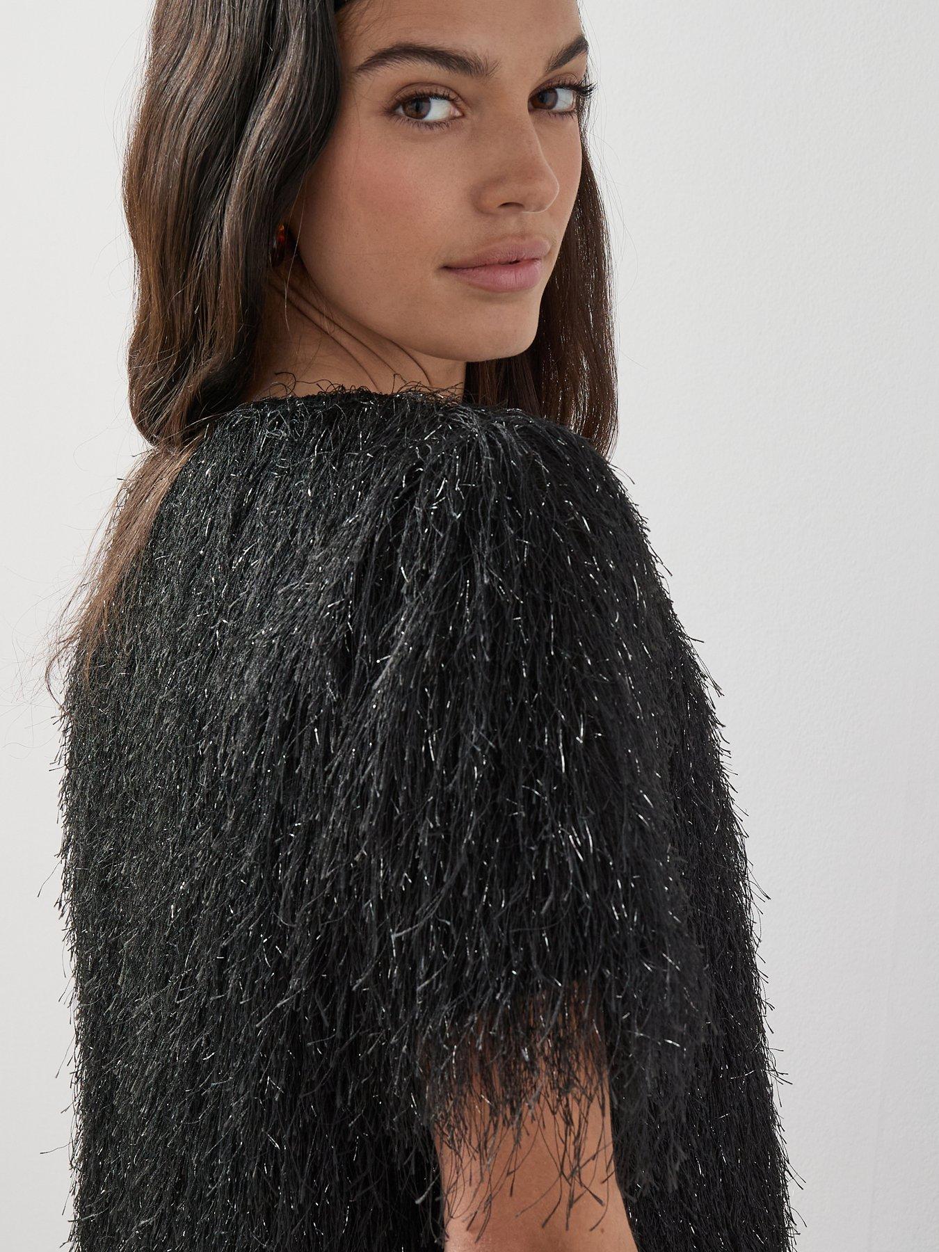 Image 4 of 7 of The Very Collection Tassel Short Sleeve Top - Black