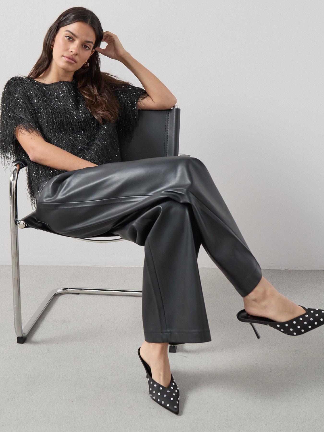 Image 6 of 7 of The Very Collection Tassel Short Sleeve Top - Black