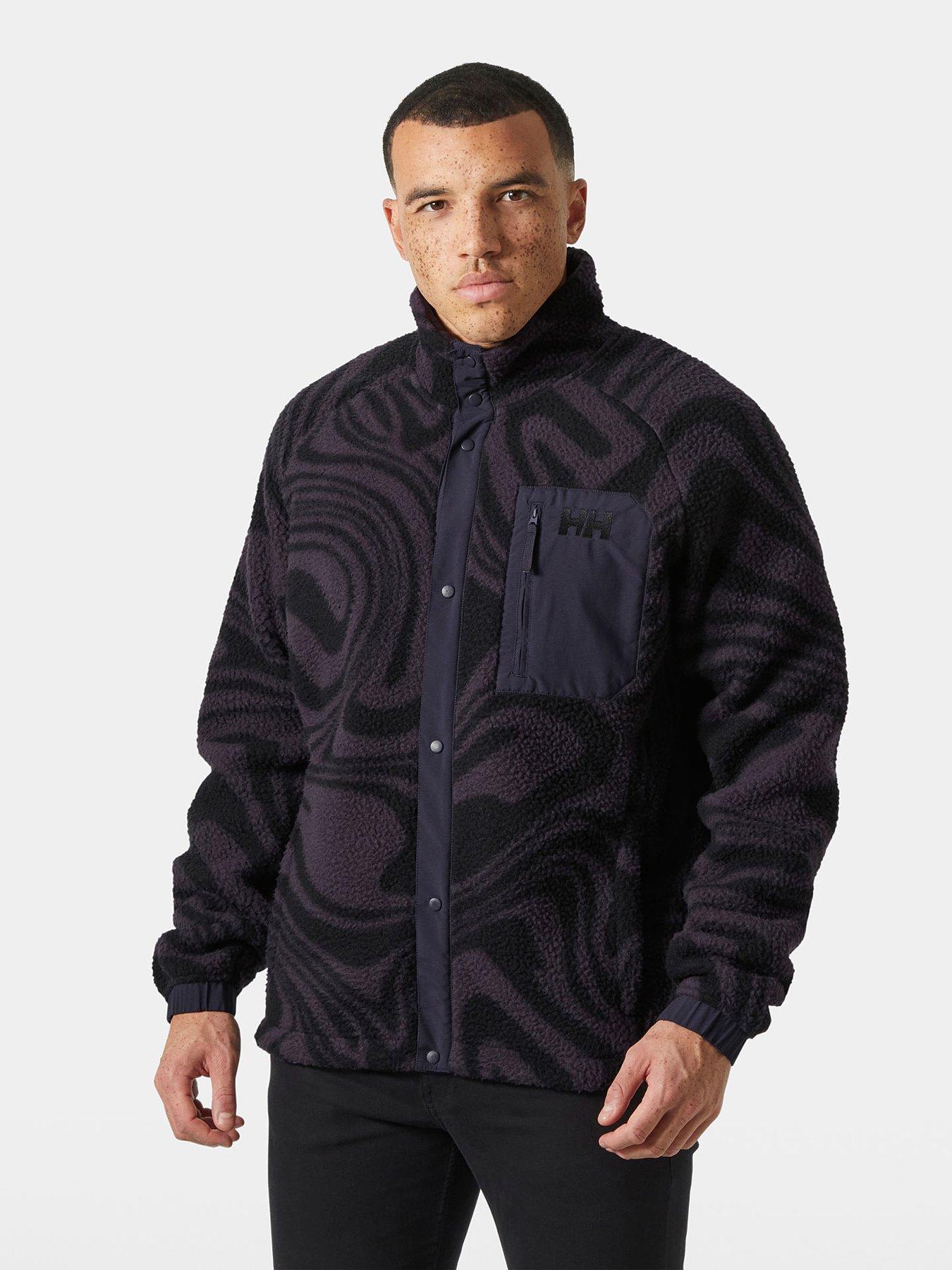 Helly Hansen Mens Panorama Printed Pile Snap Fleece- Purple