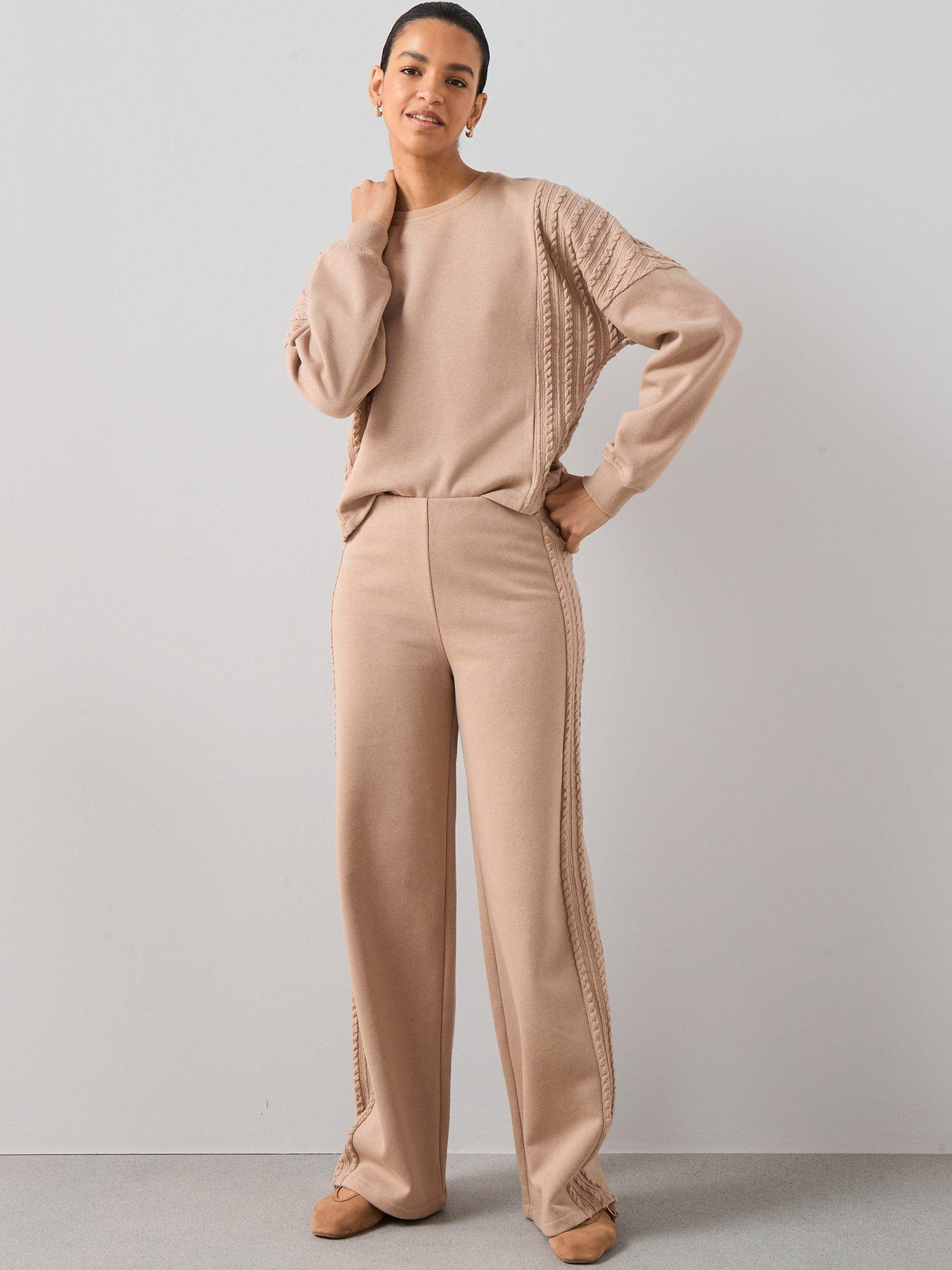 Image 5 of 6 of The Very Collection Cable Panel Sweatshirt - Beige