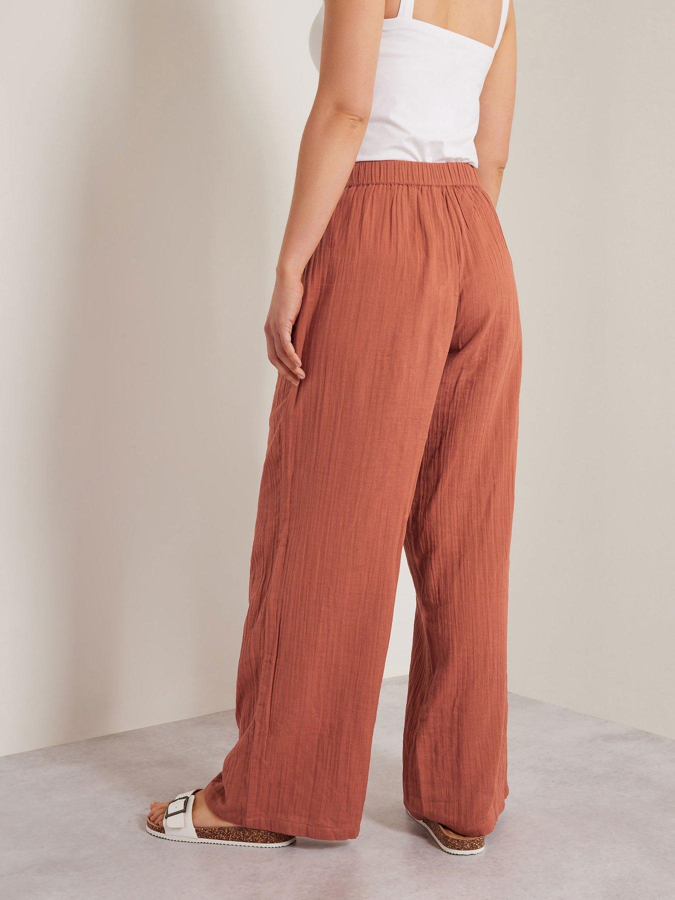 Image 2 of 4 of Long Tall Sally Tall Cheesecloth Wide Leg Trouser 34"