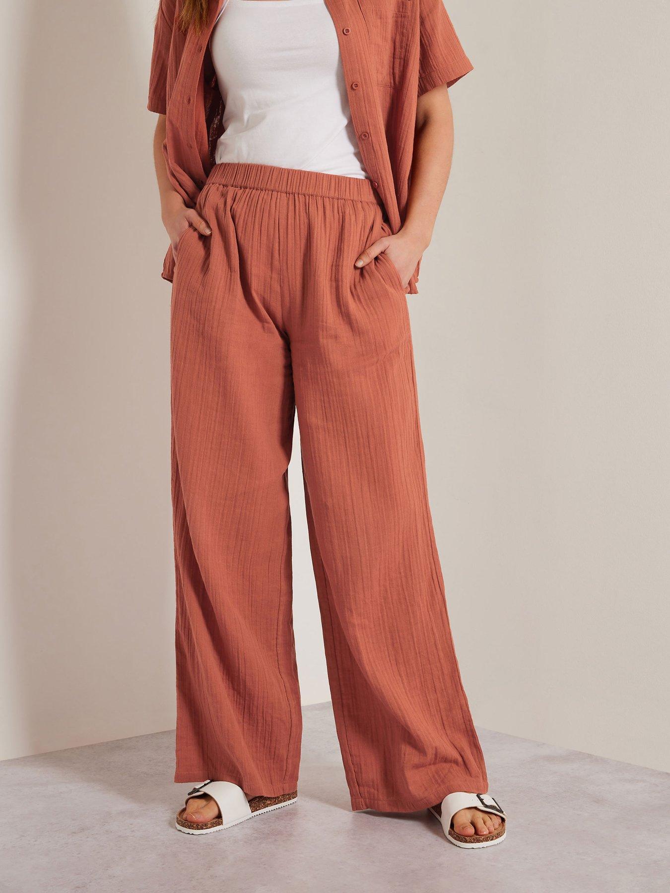 Image 3 of 4 of Long Tall Sally Tall Cheesecloth Wide Leg Trouser 34"