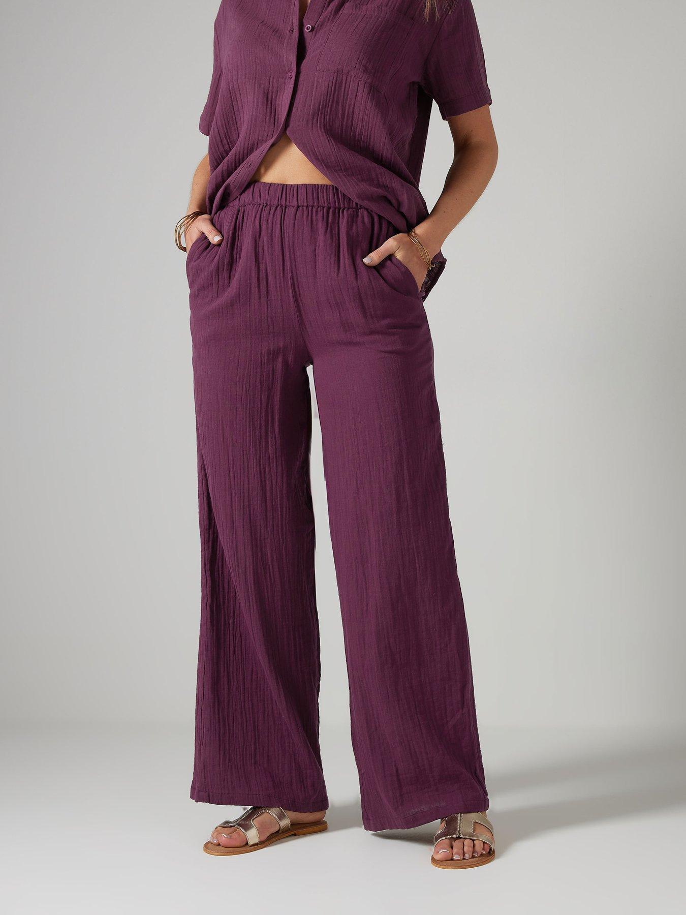 undefined Tall Cheesecloth Wide Leg Trouser 34"