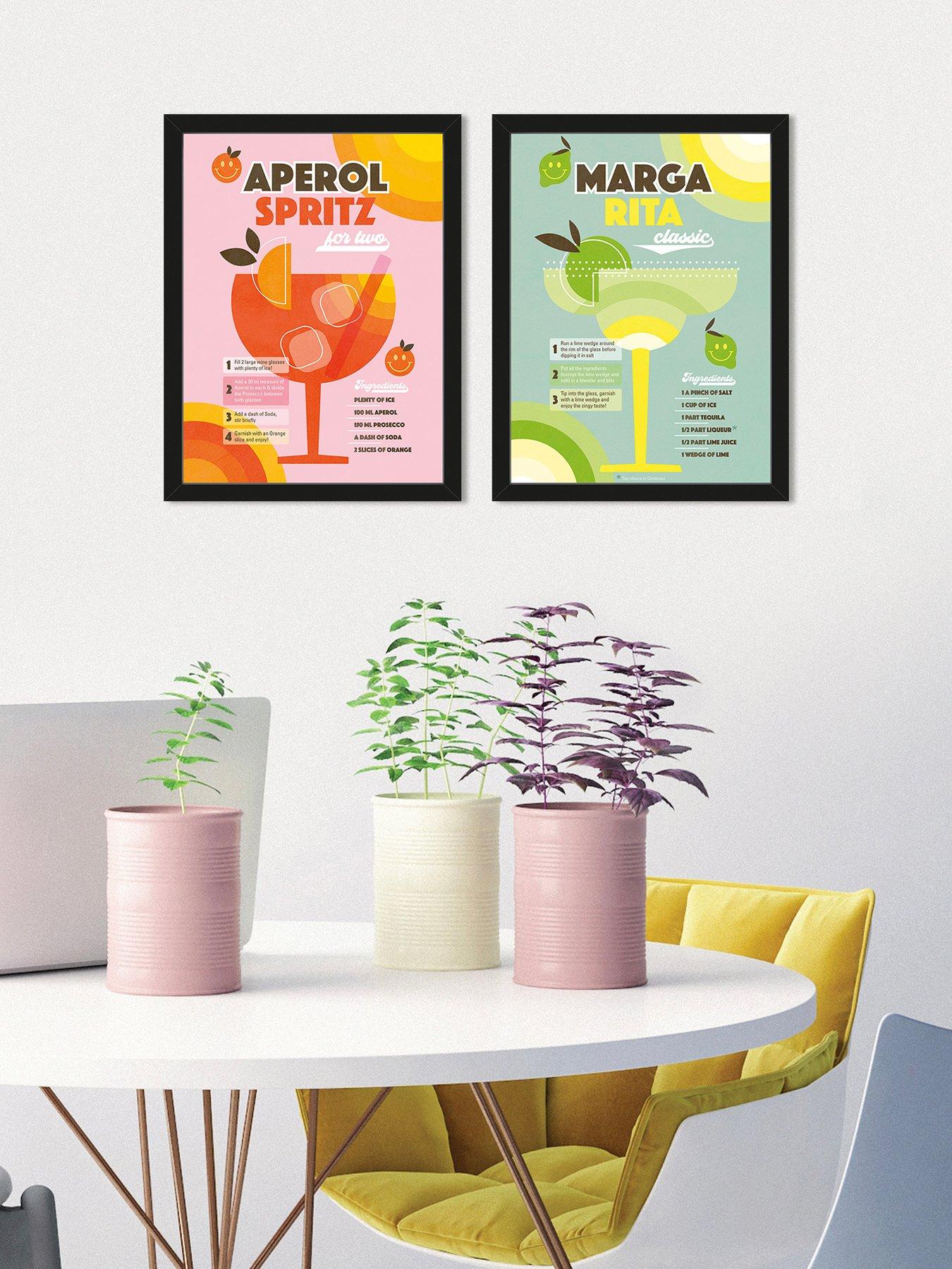 Product photograph of The Art Group Dominique Vari Aperol Spritz Margarita Set Of 2 Framed Prints 33x43cms from very.co.uk