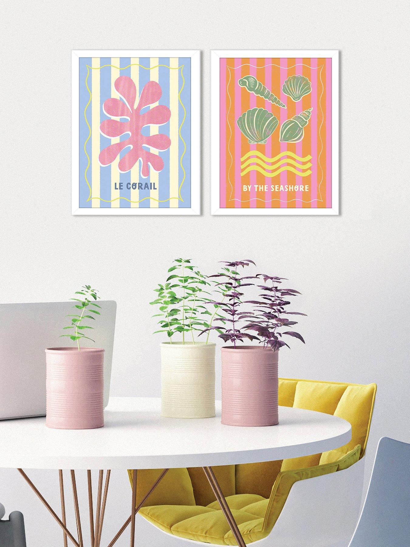Image 1 of 2 of The Art Group Melissa Donne (le Corail / By The Seashore) Set Of 2 Framed Prints 33x43cms