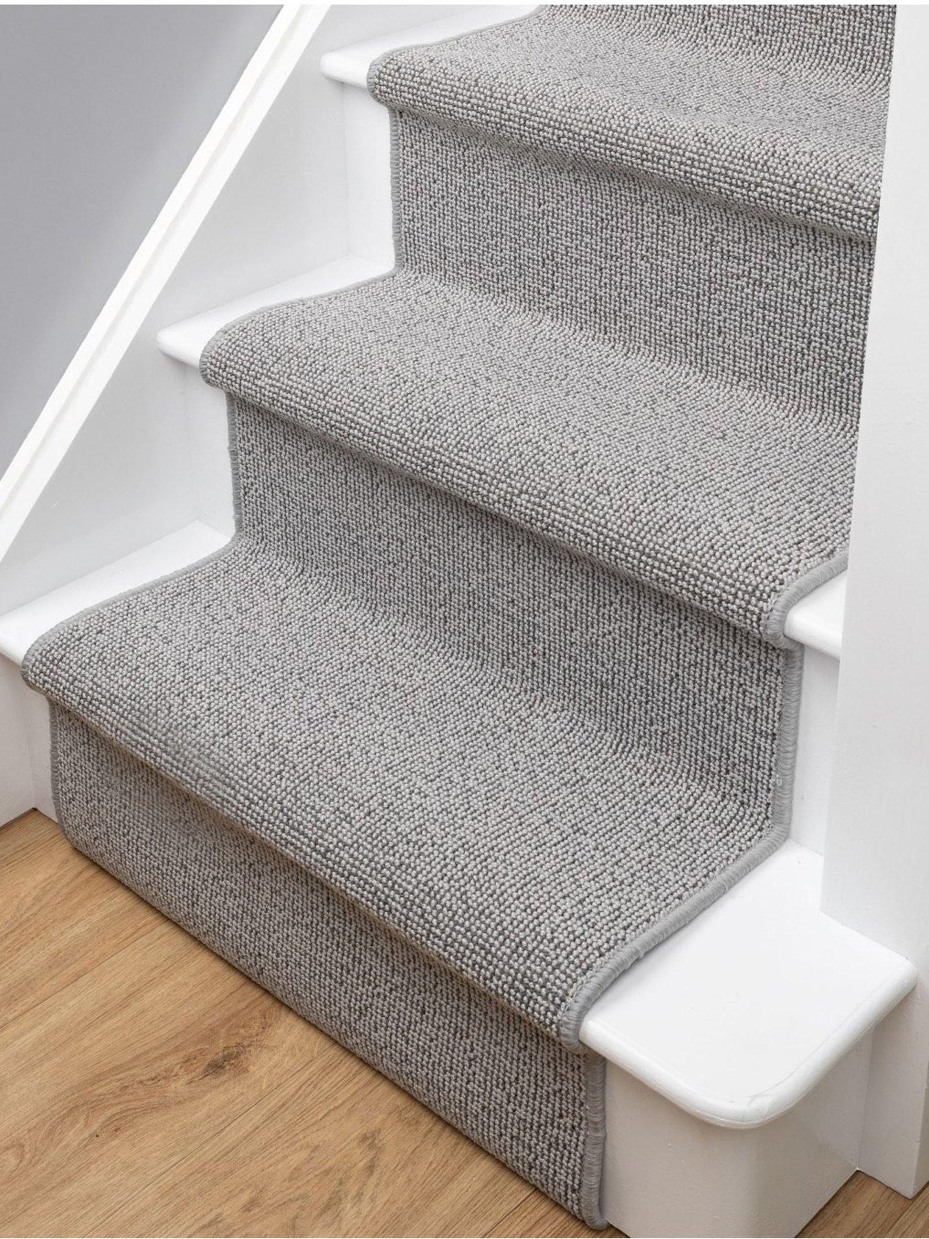 undefined Bobble Textured Stair Runner in Grey – 57 x 800 cm