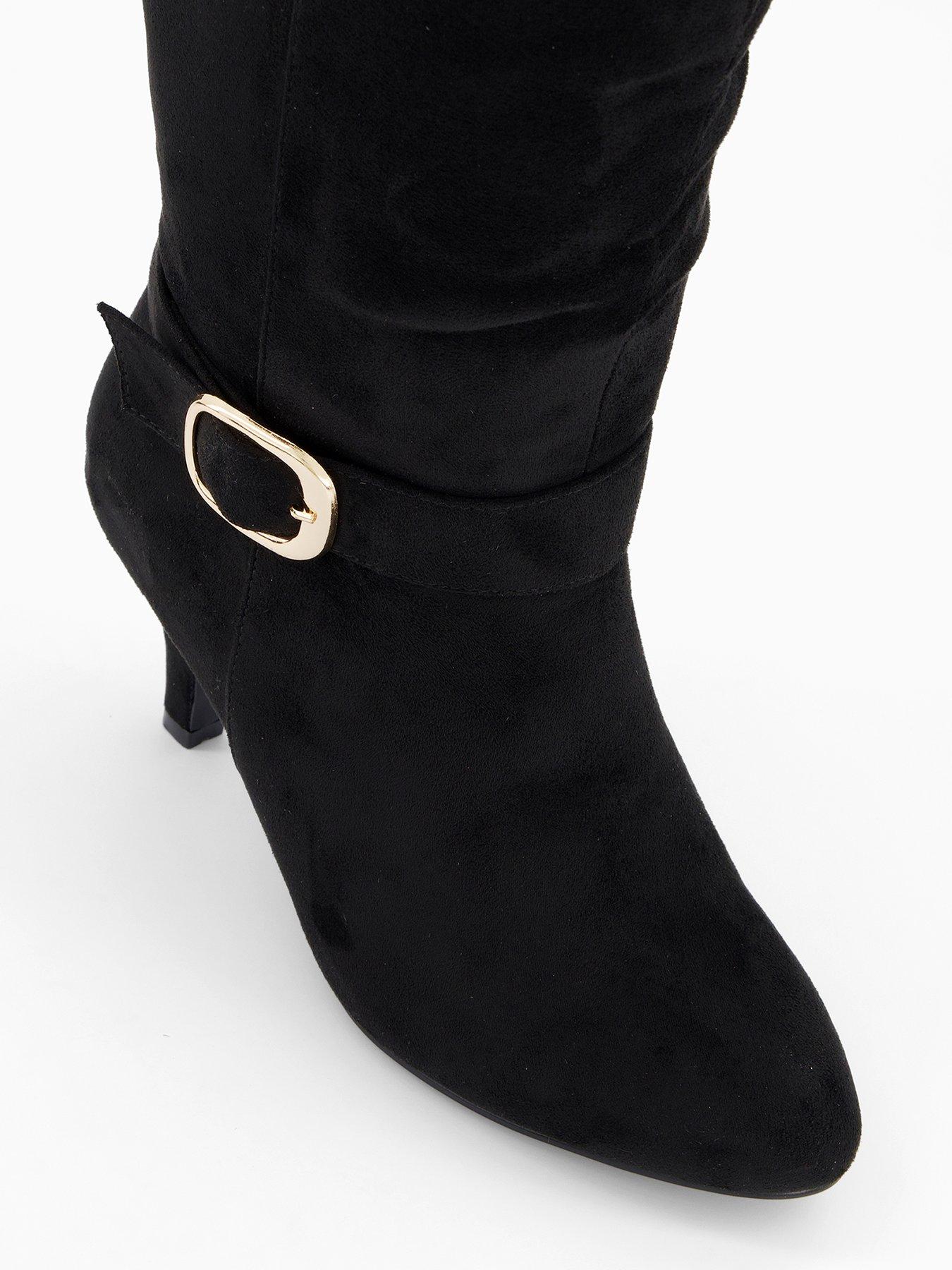 Image 4 of 7 of The Very Collection Extra Wide Fit Knee Boot - Black