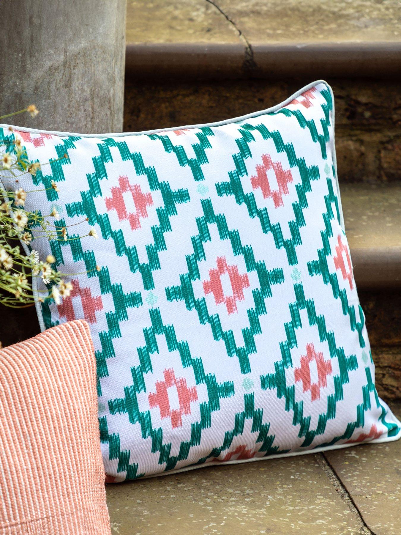 Image 1 of 7 of Gallery Aroha Geo Printed Cushion in Apricot