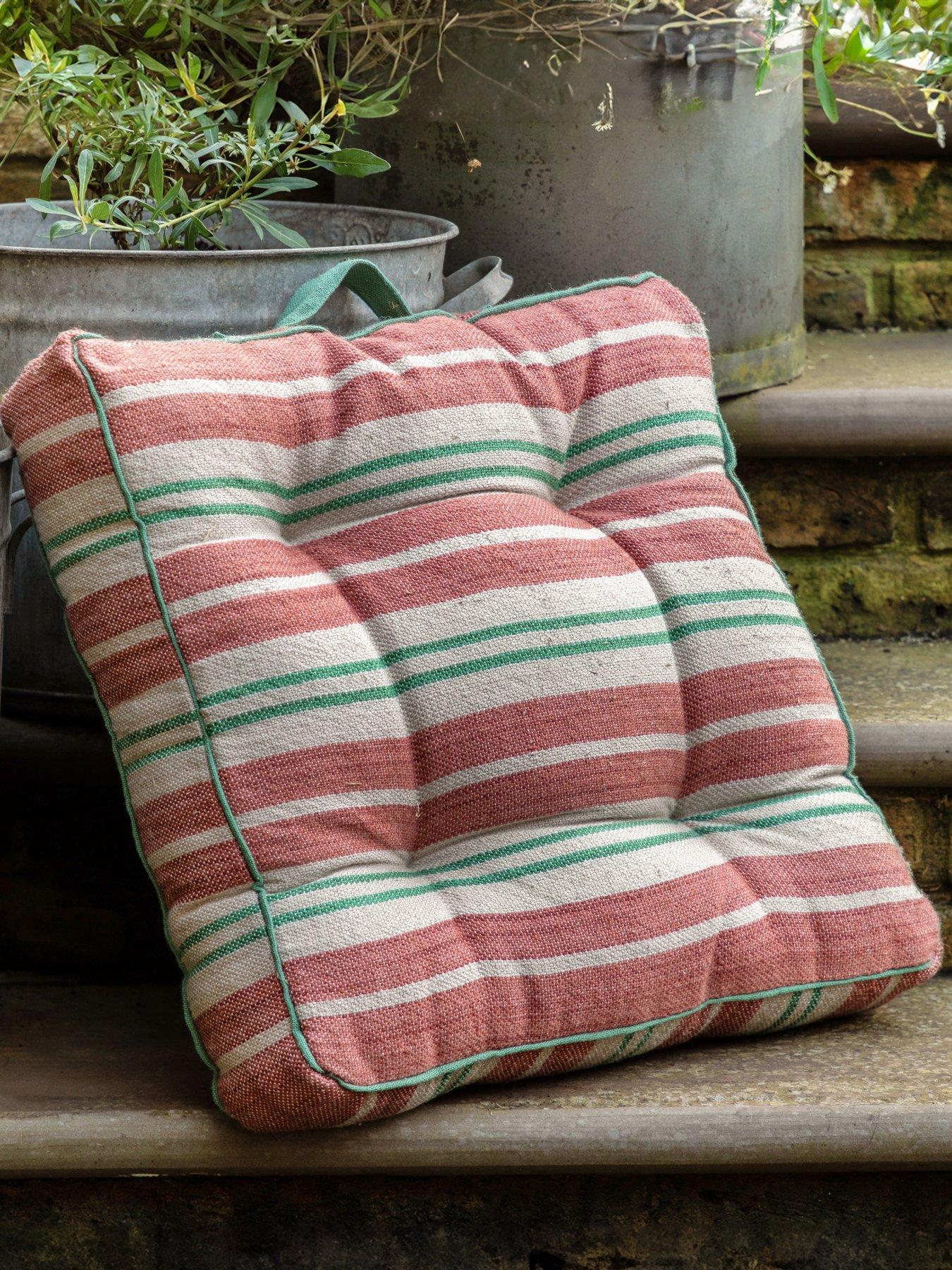 undefined Sina Stripe Woven Floor Cushion in Green