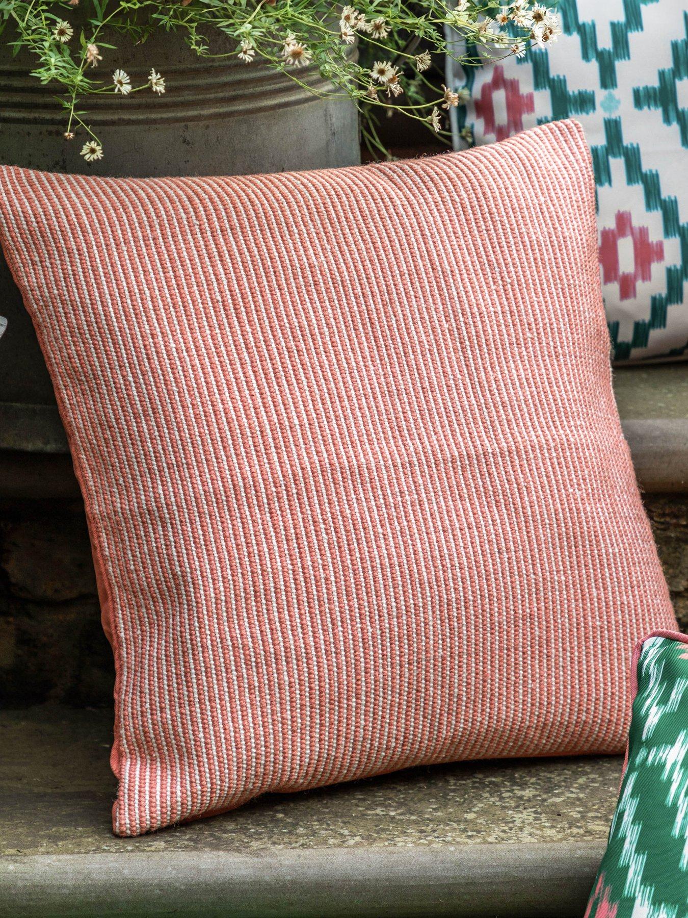 Image 1 of 7 of Gallery Ula Pinstripe Indoor/Outdoor Cushion in Apricot