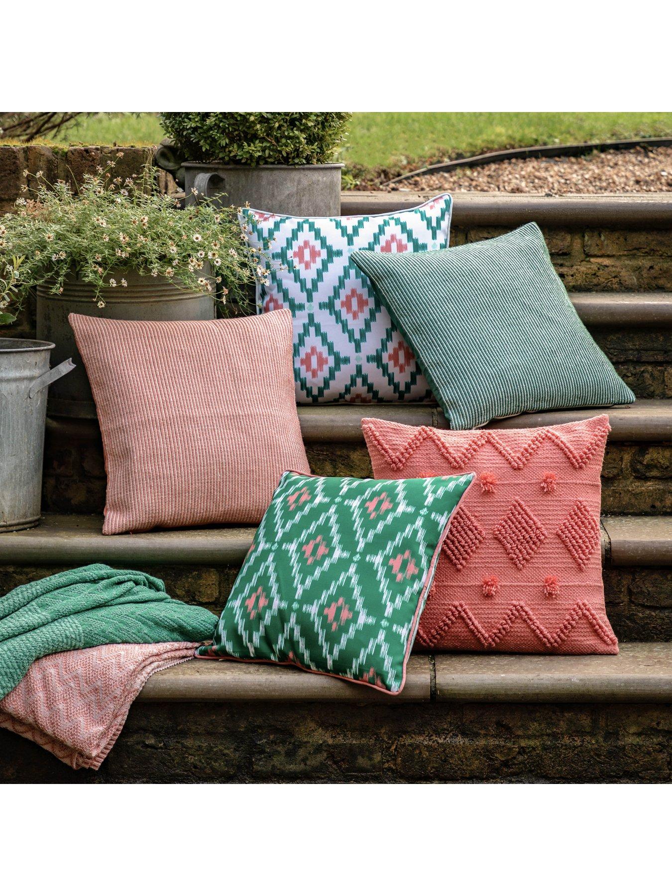 Image 4 of 7 of Gallery Ula Pinstripe Indoor/Outdoor Cushion in Apricot