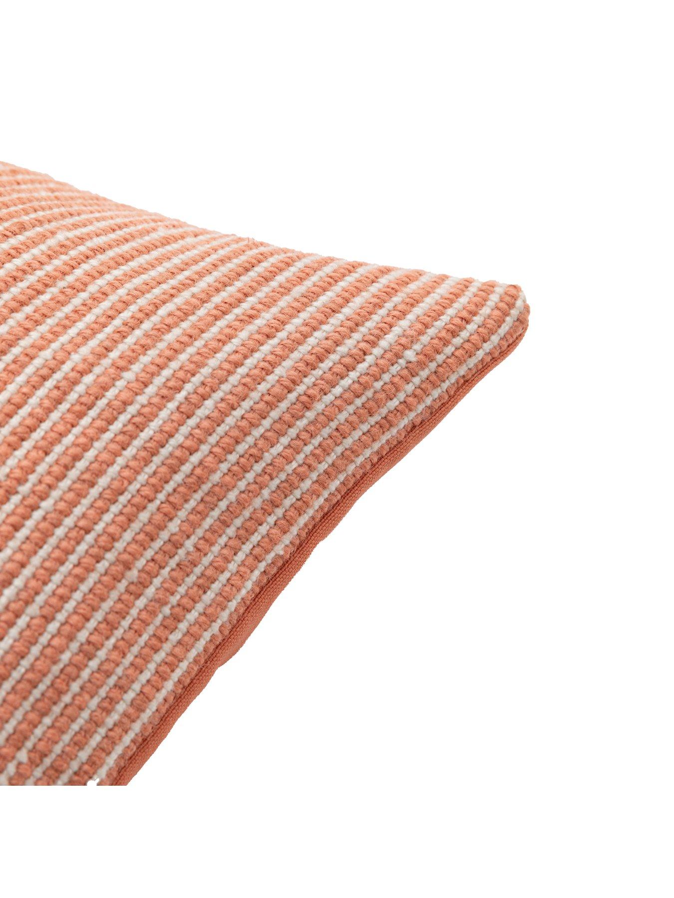 Image 7 of 7 of Gallery Ula Pinstripe Indoor/Outdoor Cushion in Apricot