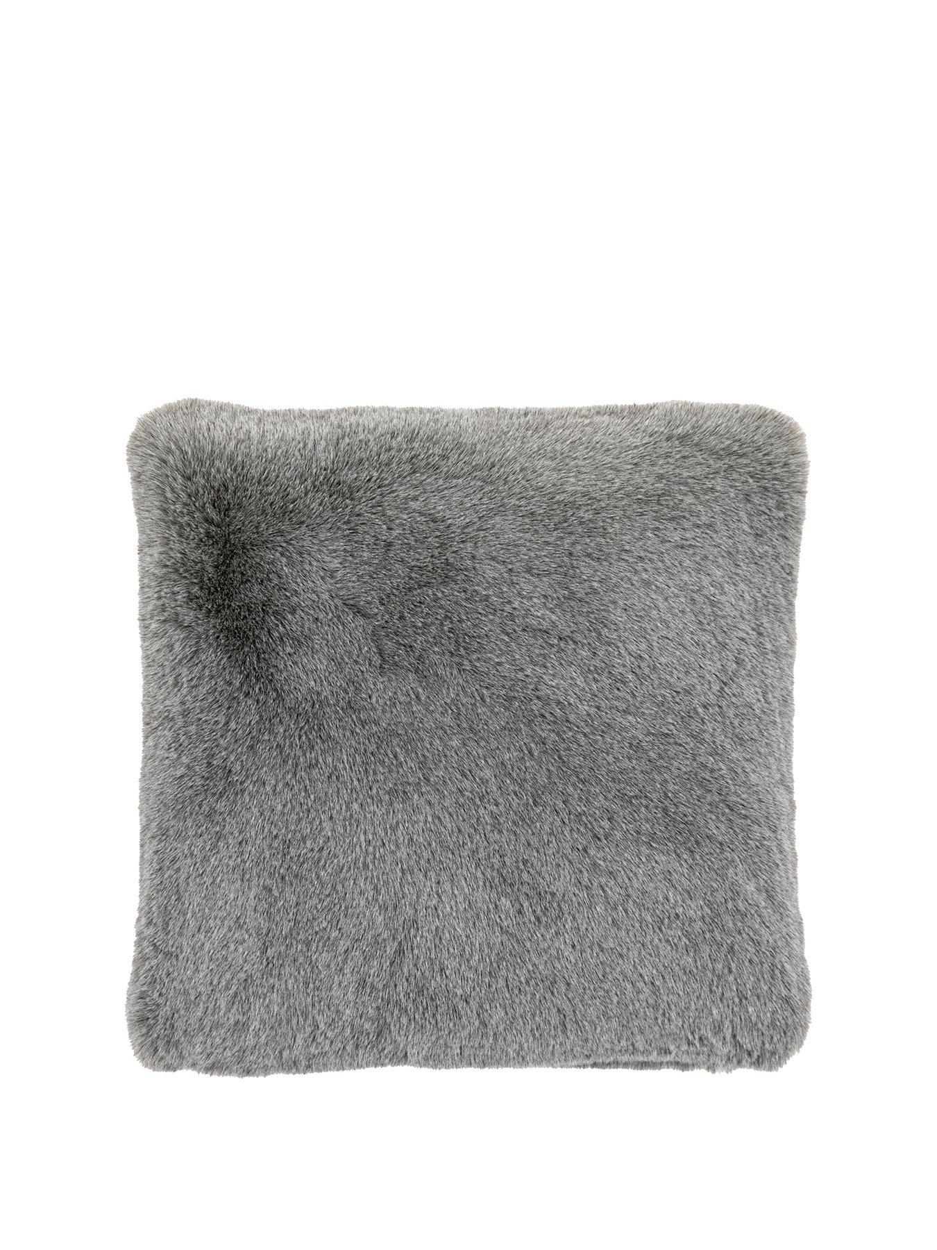 Image 2 of 3 of Gallery Direct Roscoe Faux Fur Cushion - Smoke Grey
