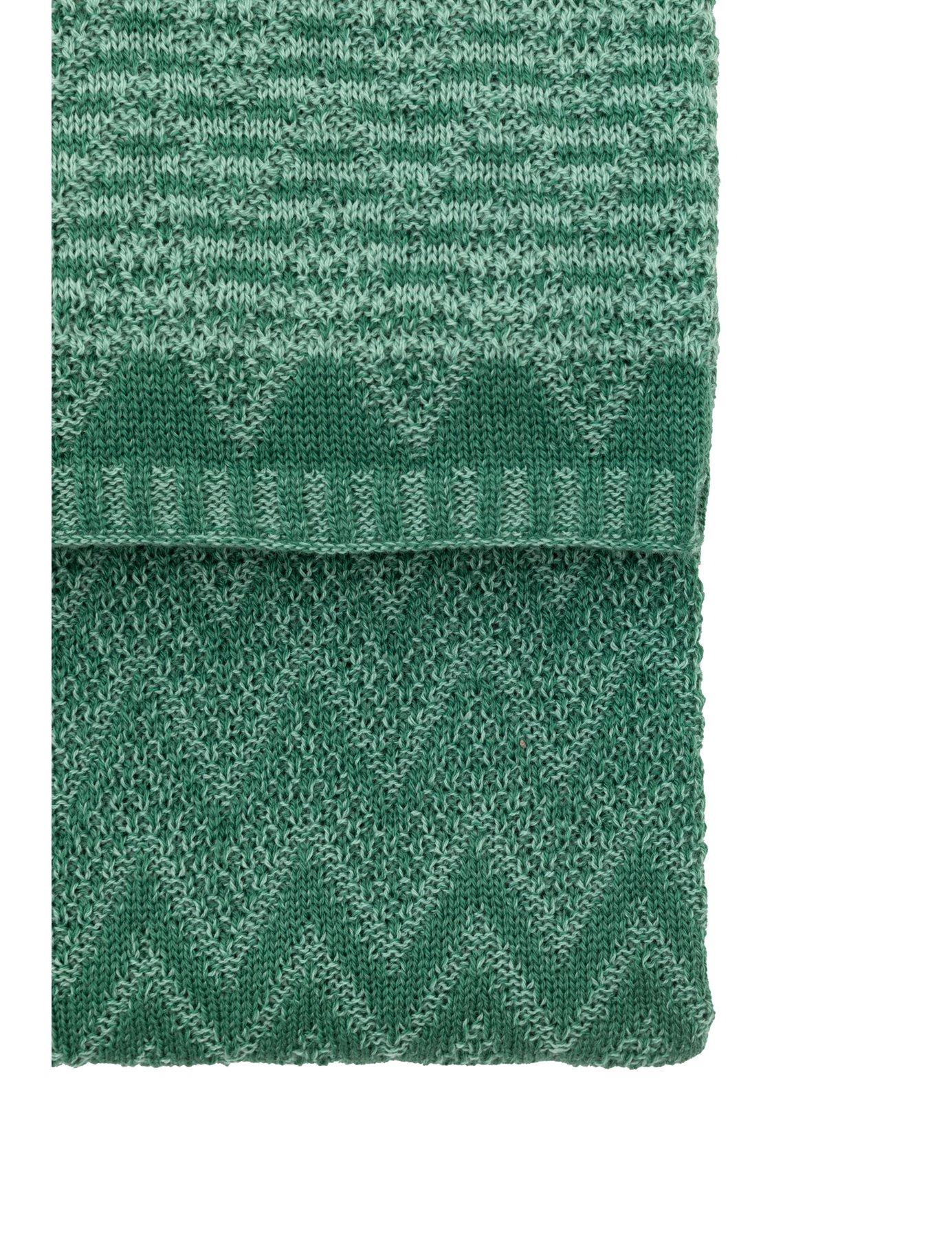 Image 4 of 5 of Gallery Nalu Knitted Herringbone Throw - Green