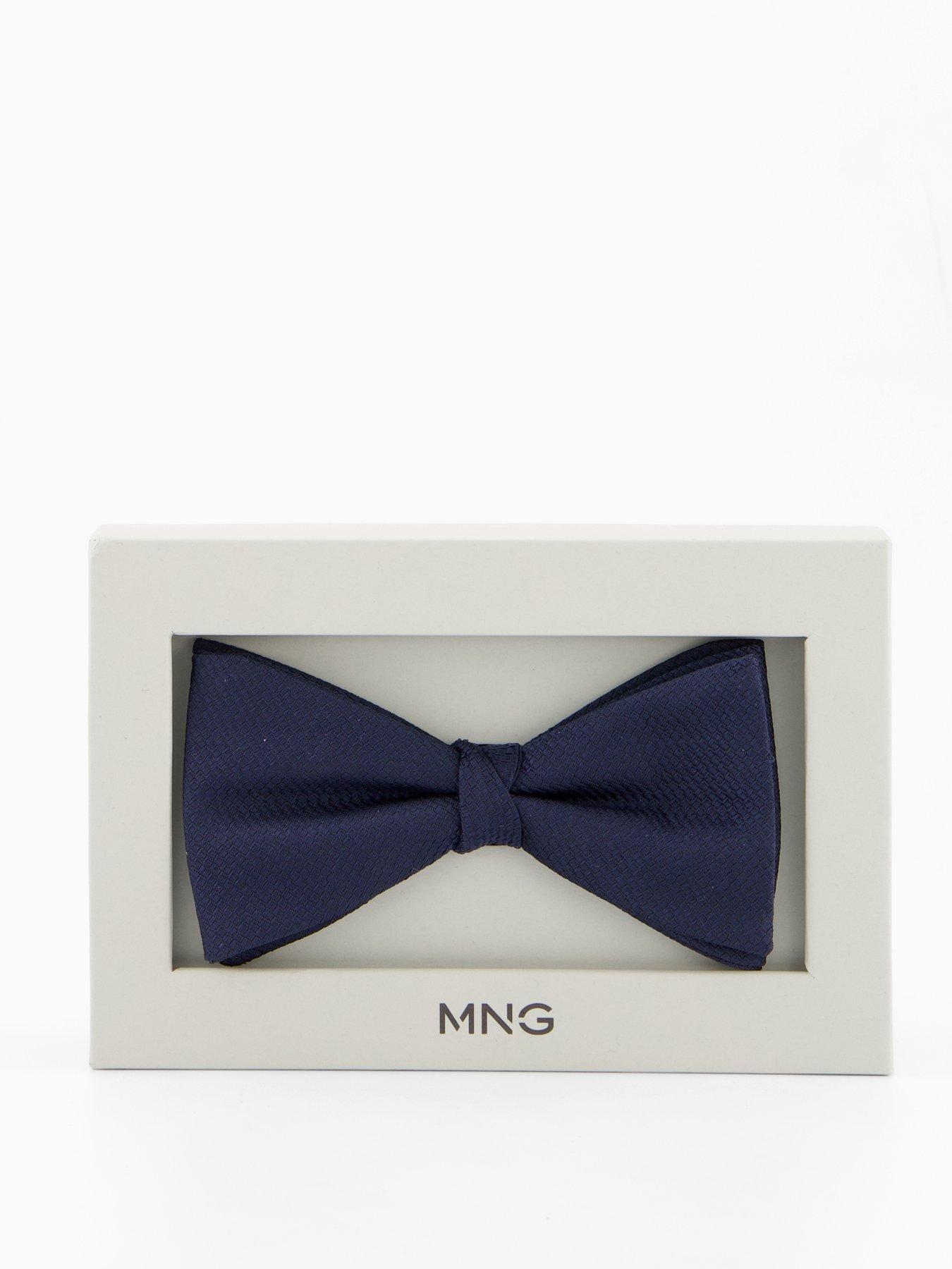 Image 4 of 4 of Mango Tailored Bow Tie - Navy