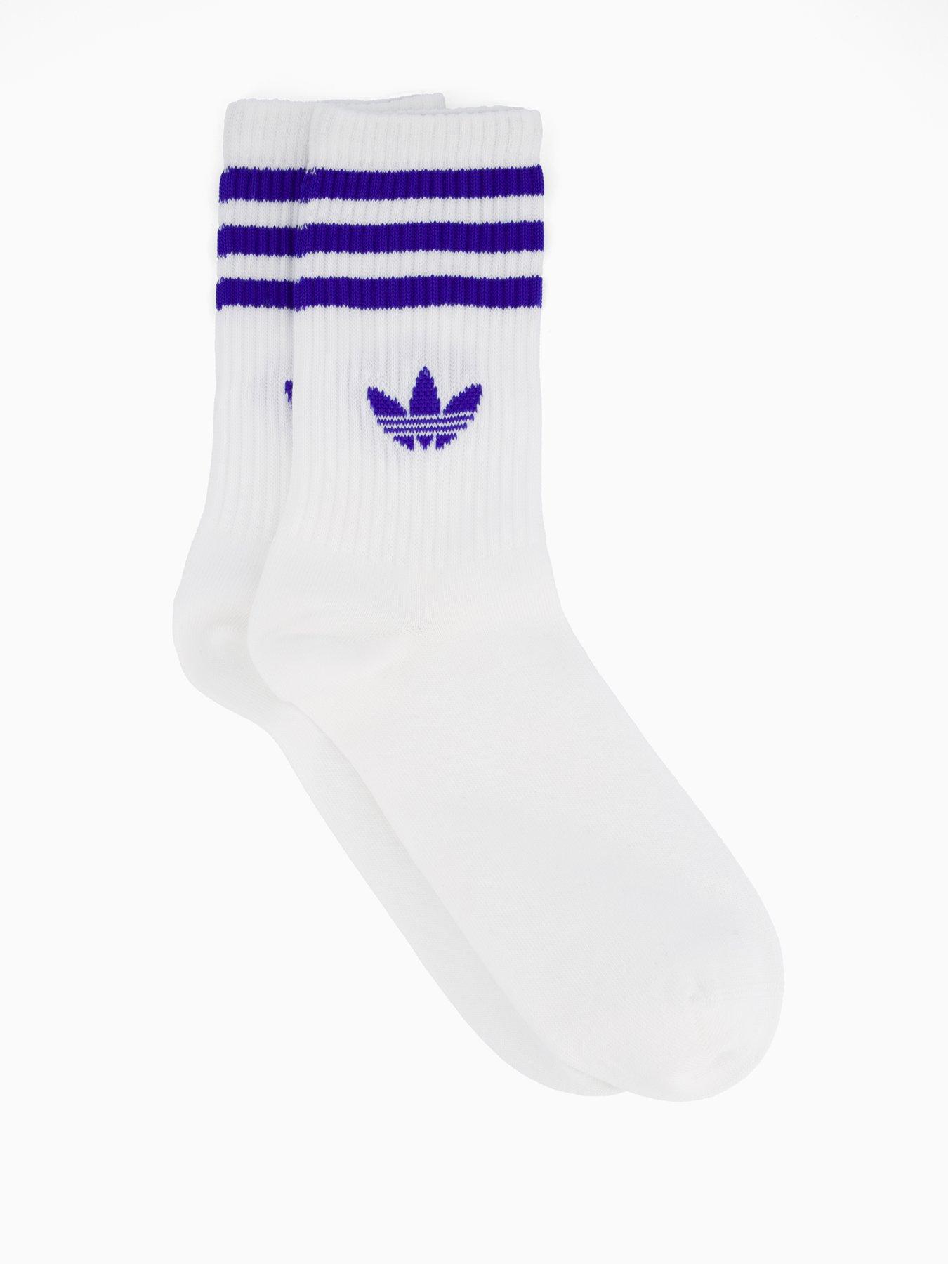 Image 2 of 3 of adidas Originals Unisex 3 Stripe Crew Socks 3 Pack - Multi