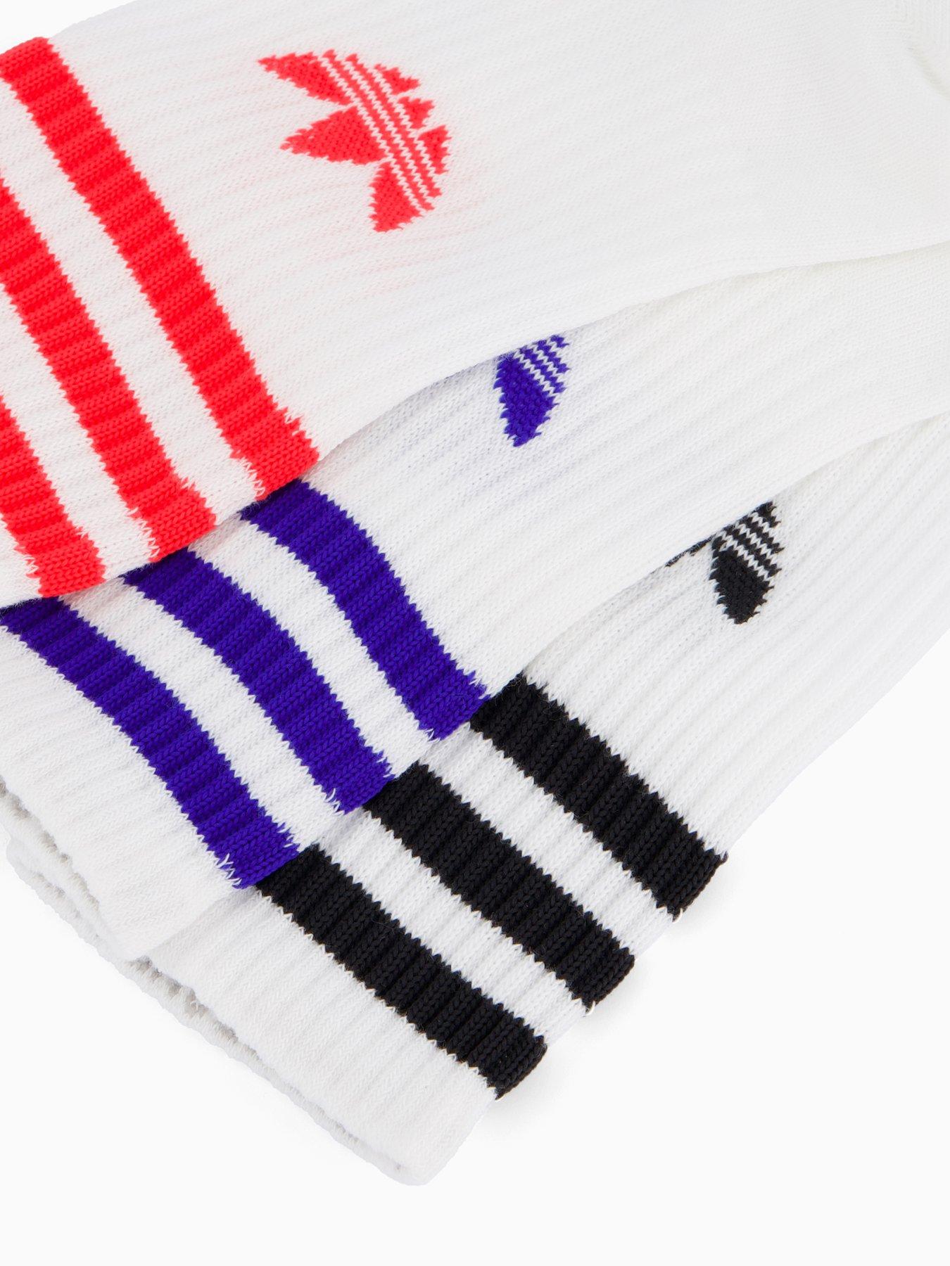 Image 3 of 3 of adidas Originals Unisex 3 Stripe Crew Socks 3 Pack - Multi