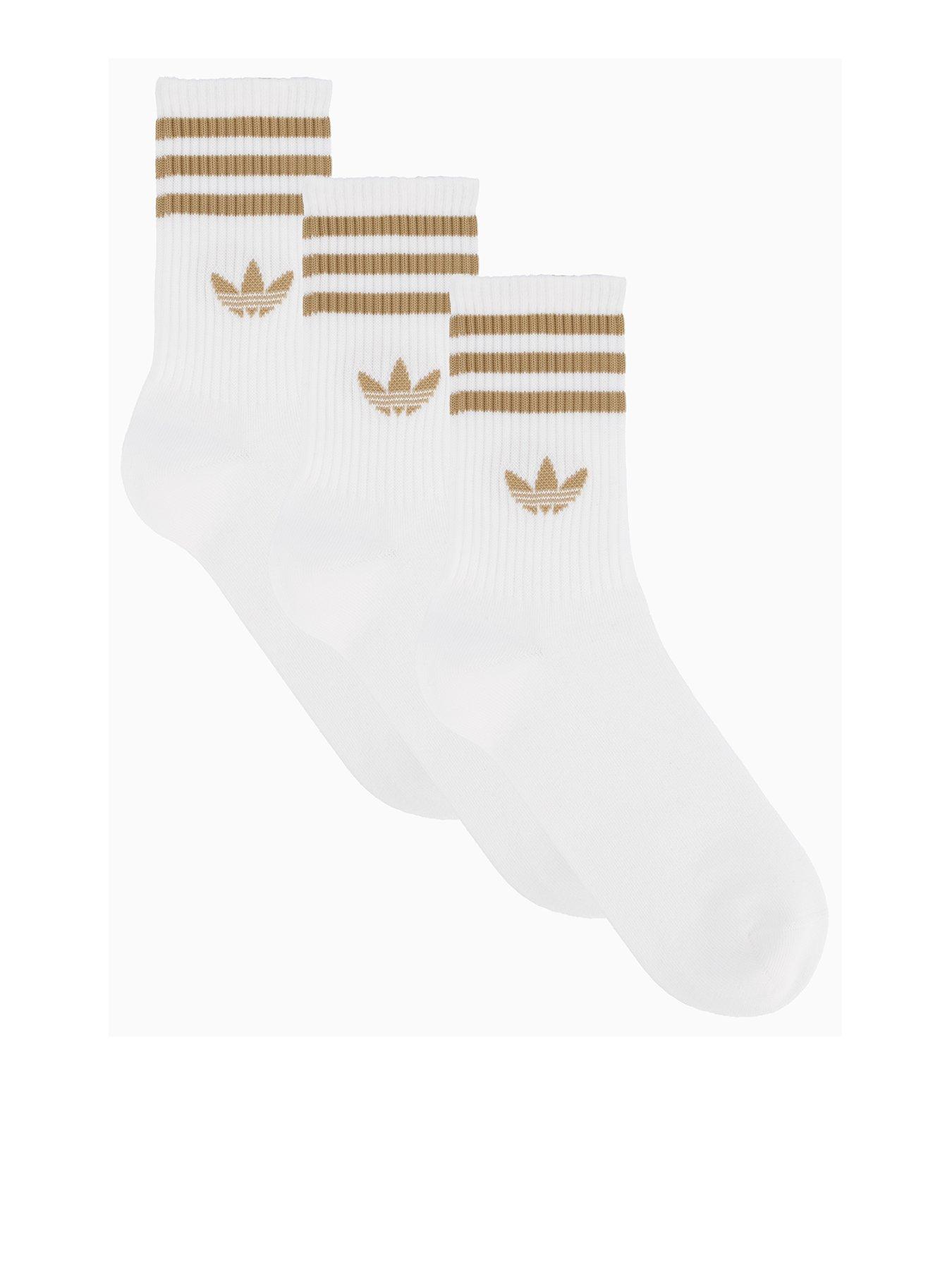 undefined Unisex 3 Stripe Crew Socks 3 Pack - Multi
