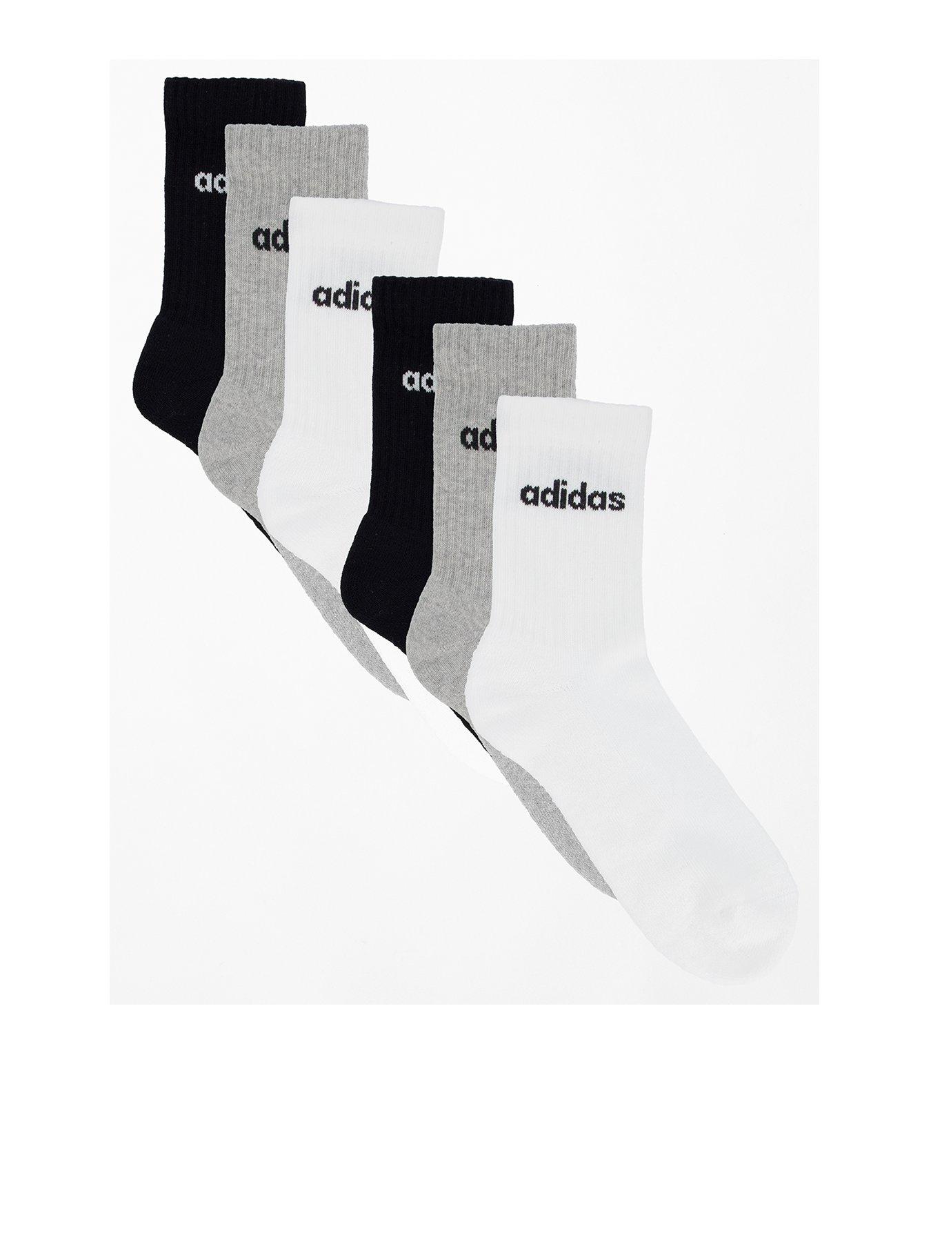 adidas Sportswear Men's Linear Crew Sock 6 Pack - Multi