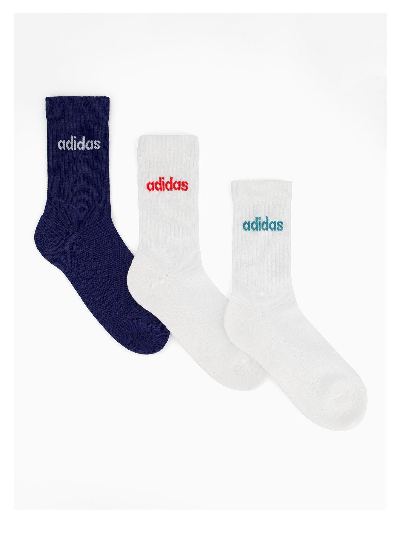 Image 1 of 3 of adidas Sportswear Men's Linear Crew Sock 3 Pack - Navy/white