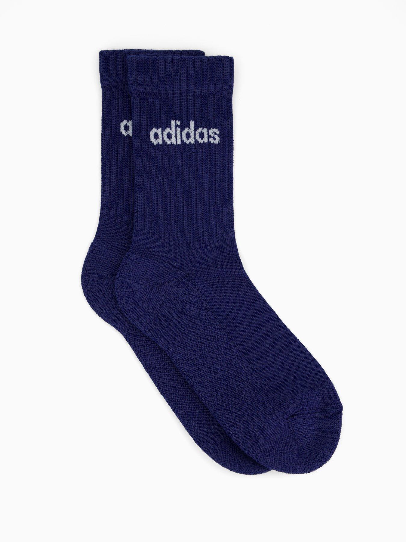 Image 2 of 3 of adidas Sportswear Men's Linear Crew Sock 3 Pack - Navy/white