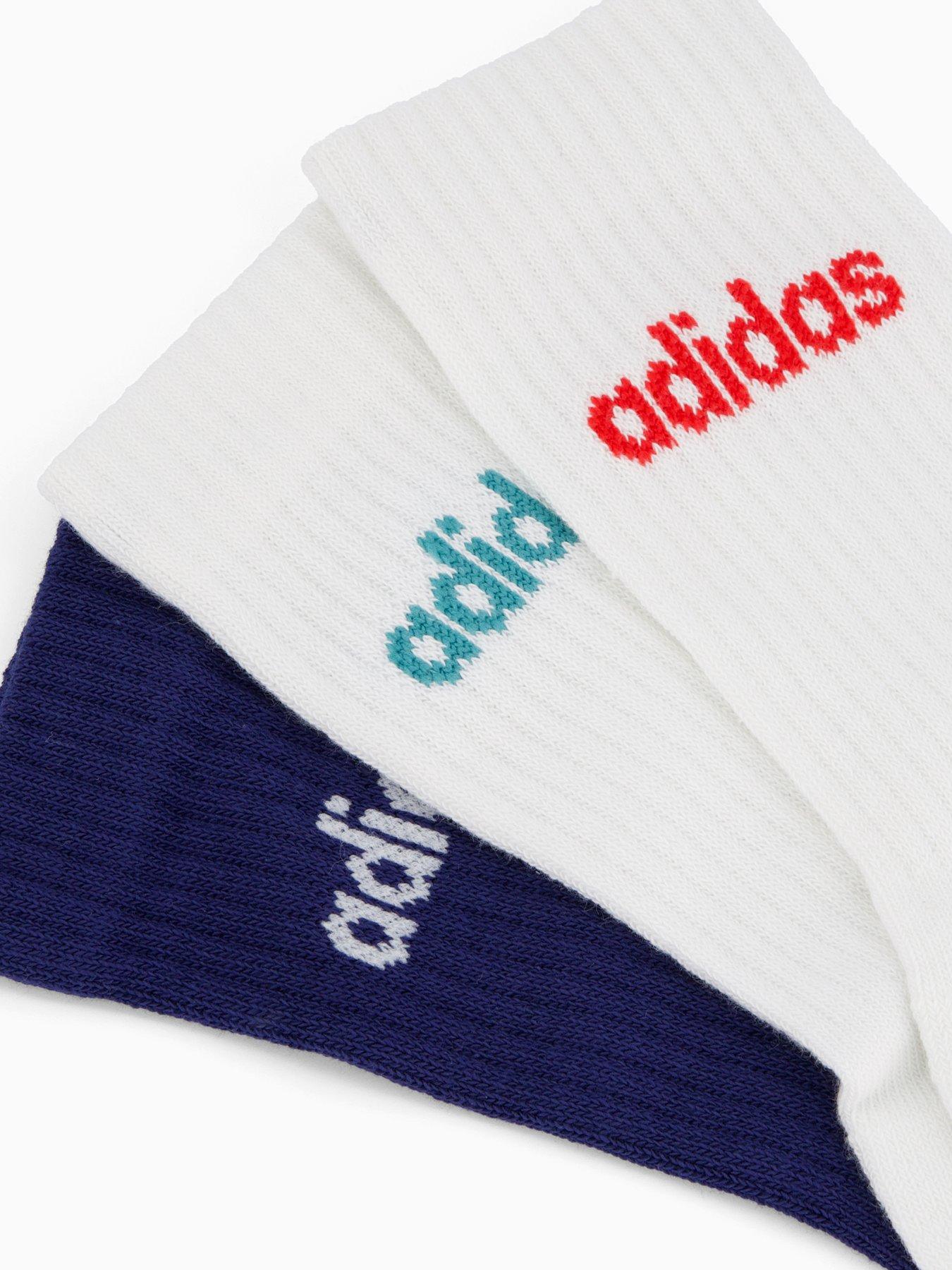Image 3 of 3 of adidas Sportswear Men's Linear Crew Sock 3 Pack - Navy/white