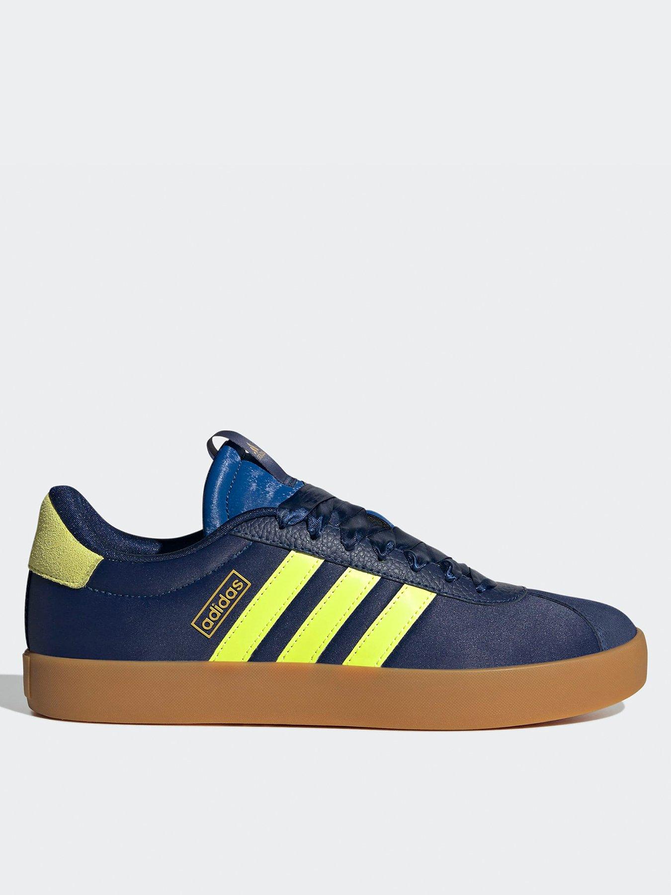 adidas Sportswear Women's Vl Court 30 Trainers, Dark Blue/Yellow/Gold Met., Size 3.5, Women