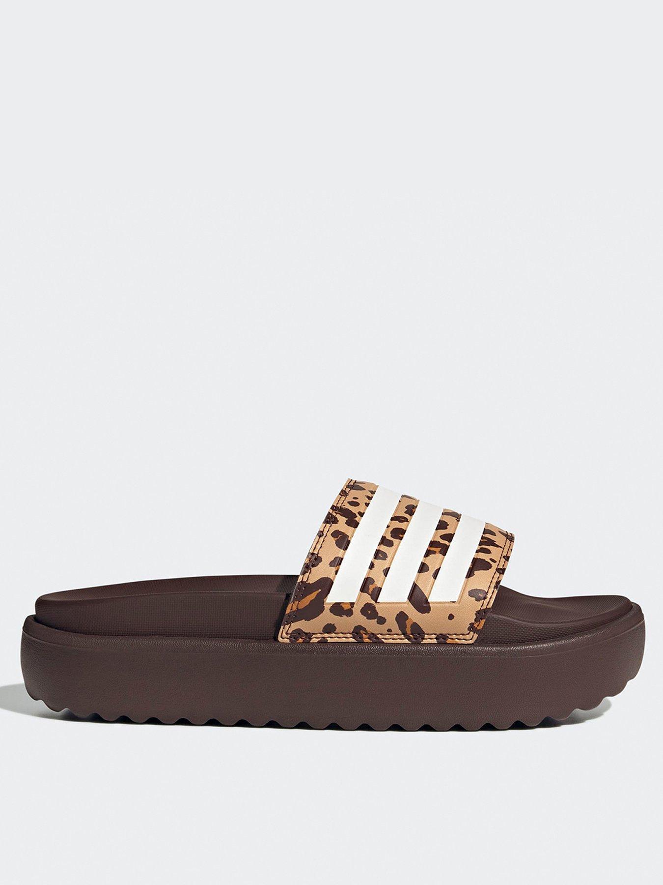 undefined Women's Adilette Platform Slides - Brown