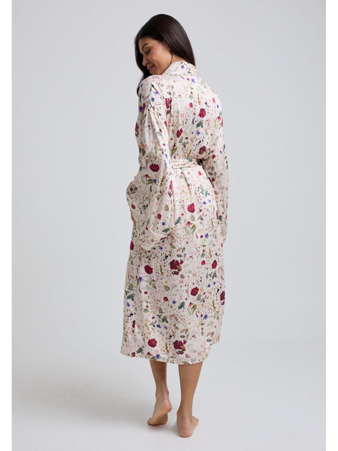 Image 2 of 5 of Lily & Lionel Corina Floral Print Robe - Ecru
