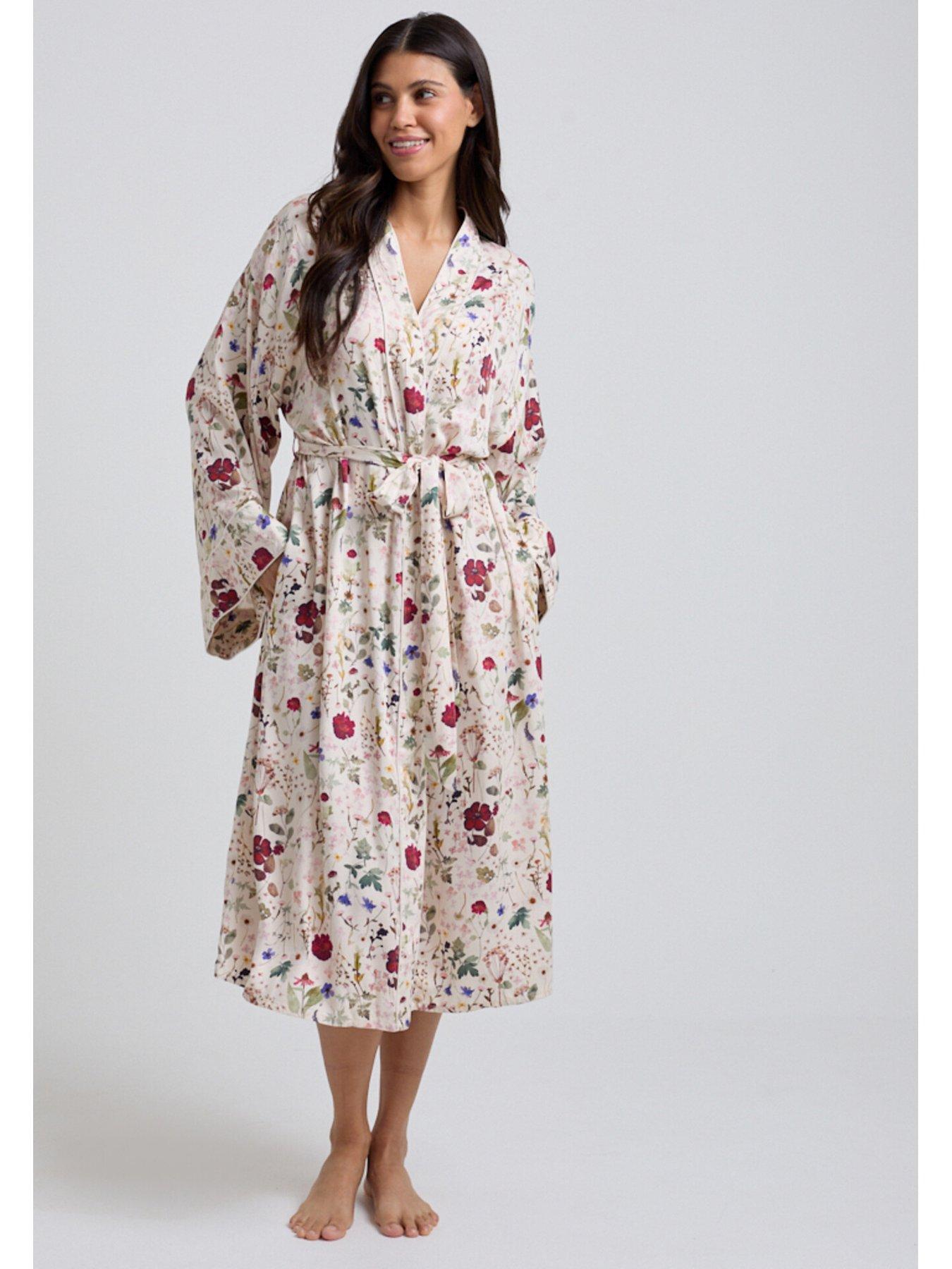 Image 4 of 5 of Lily & Lionel Corina Floral Print Robe - Ecru