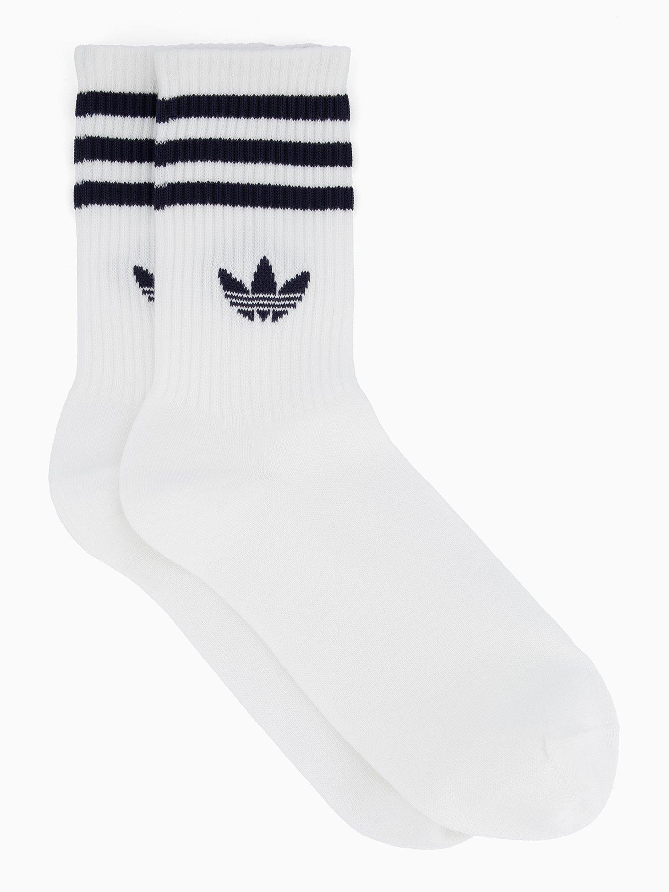 Image 2 of 4 of adidas Originals Women's 3 Stripe Crew Socks 3 Pack - Black/White