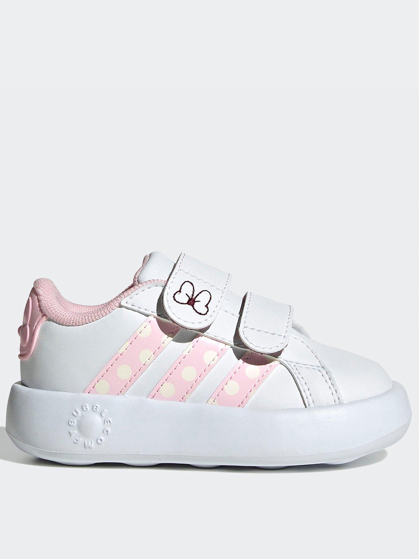 adidas Sportswear Infant Grandourt Minnie Velcro Trainers - White/Pink
