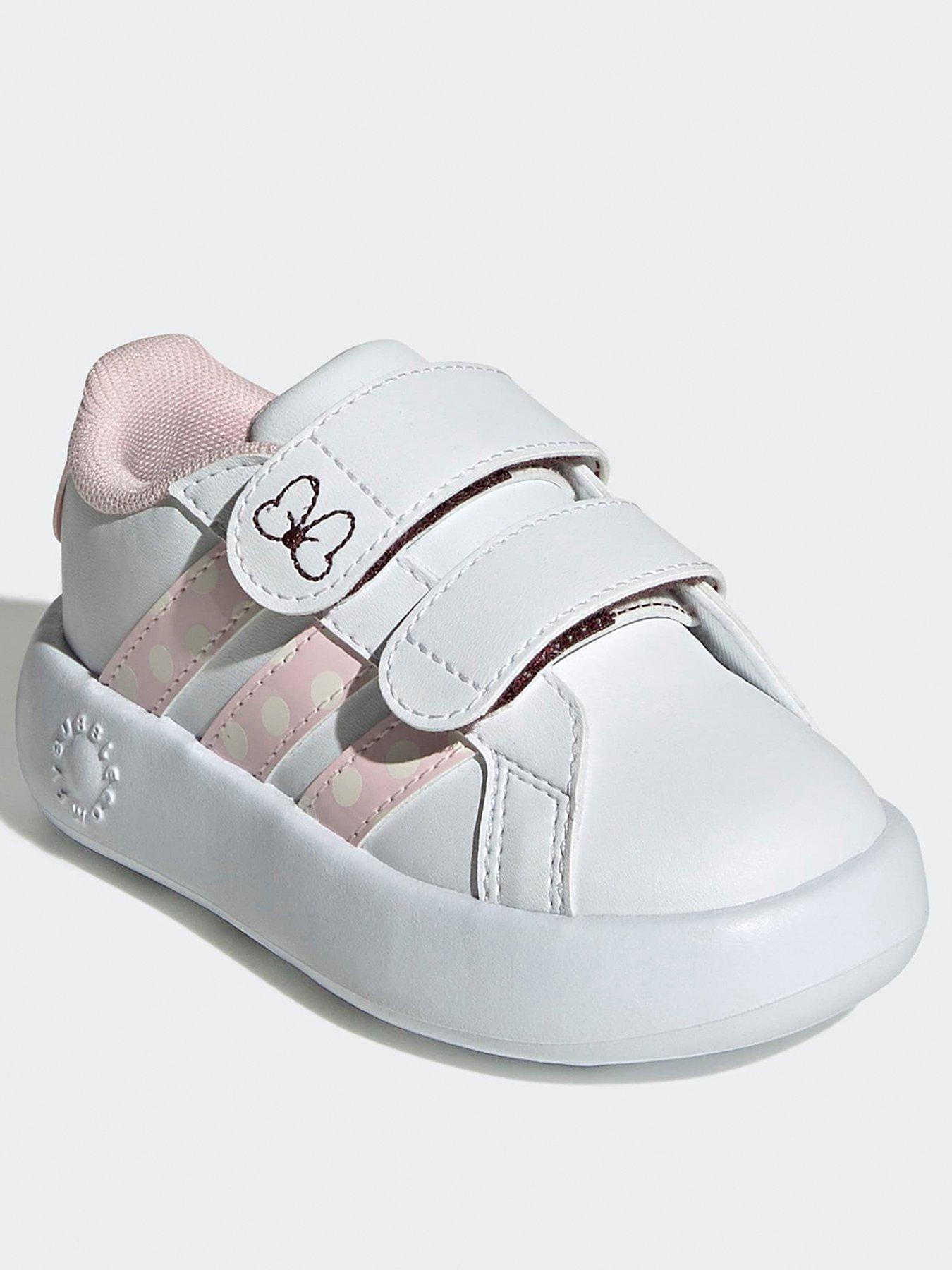 Image 2 of 7 of adidas Sportswear Infant Grandourt Minnie Velcro Trainers - White/Pink