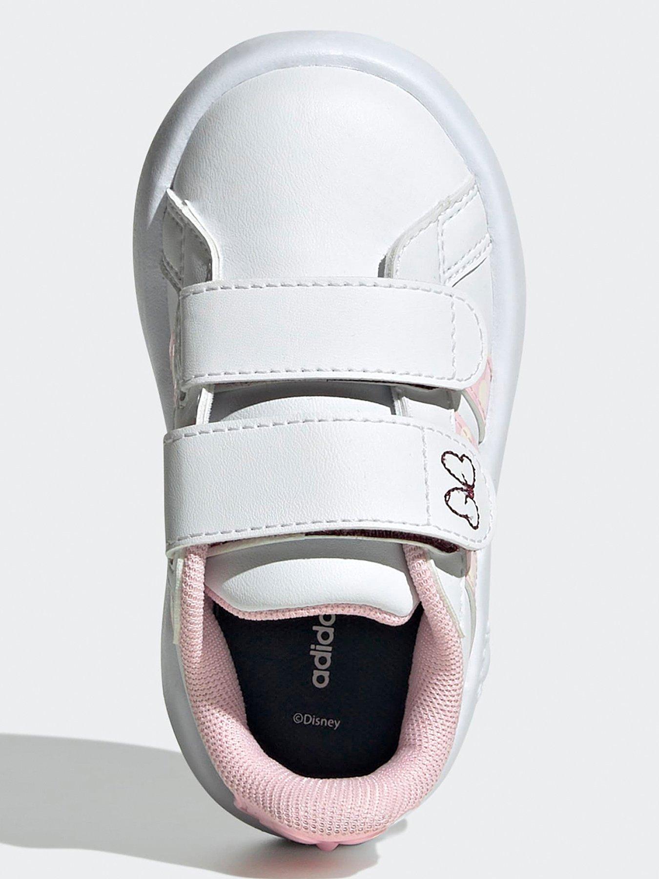 Image 4 of 7 of adidas Sportswear Infant Grandourt Minnie Velcro Trainers - White/Pink