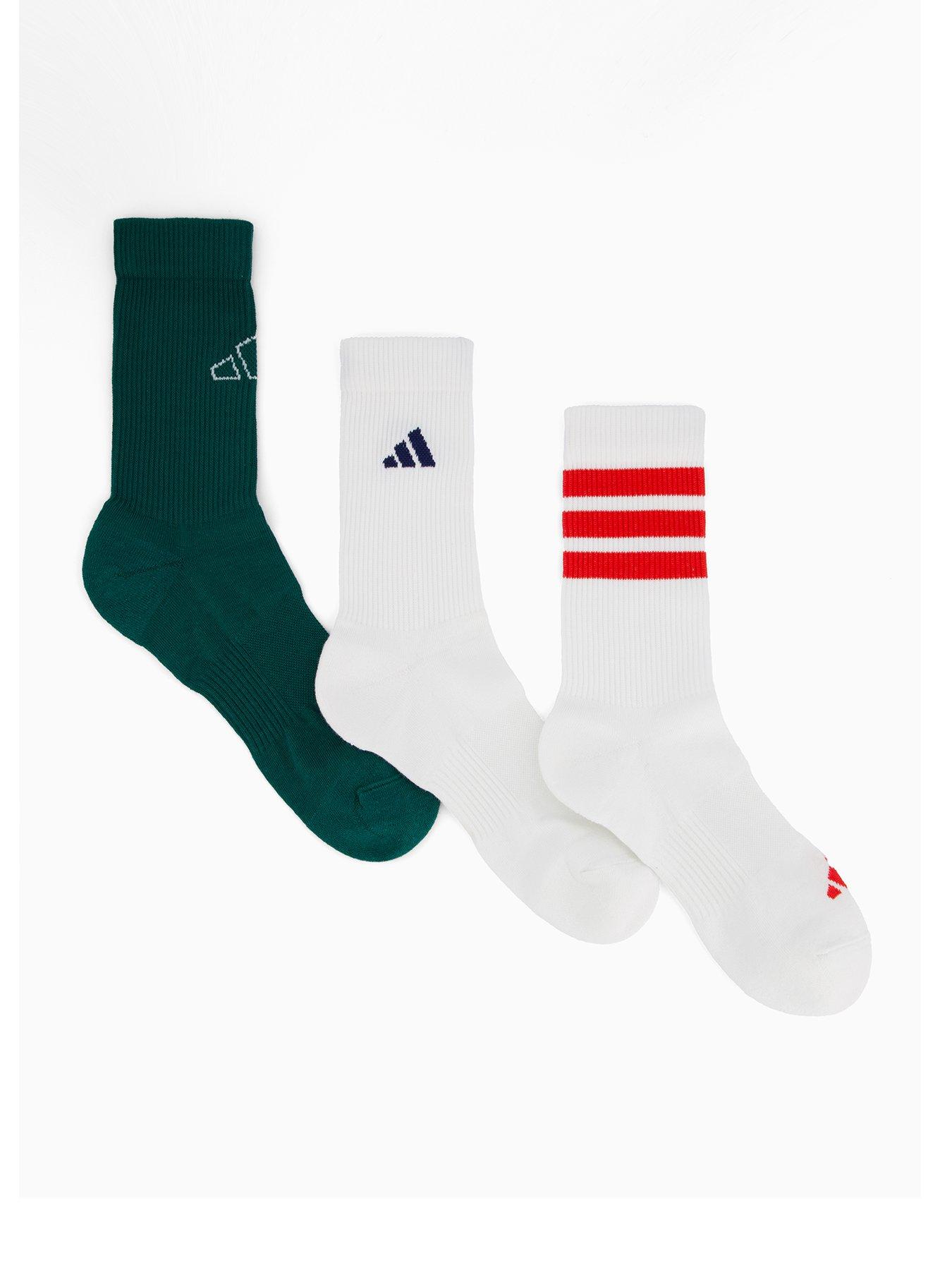adidas Sportswear Unisex Logo Socks 3 Pack, White/White/Powder Plum, Size Xs, Men