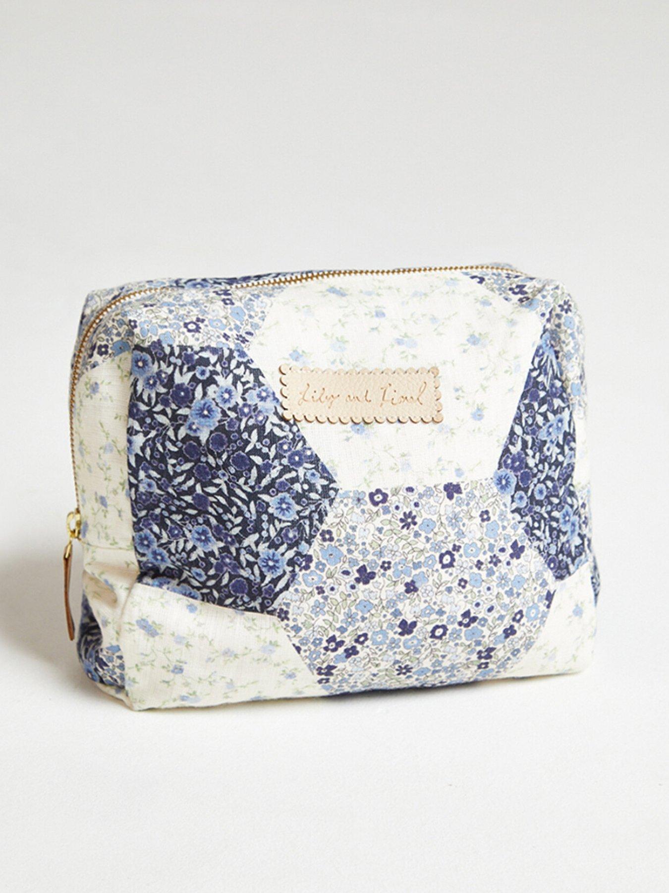 Image 1 of 4 of Lily & Lionel Nola Aster Print Wash Bag  - Blue