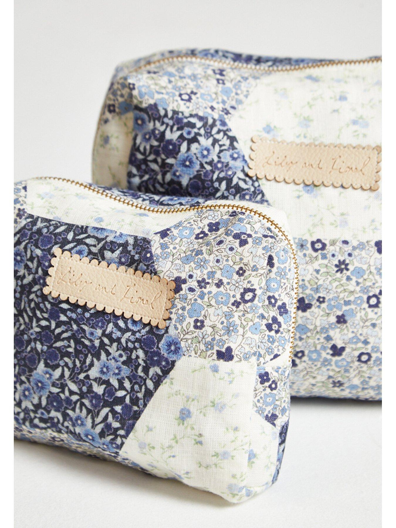 Image 4 of 4 of Lily & Lionel Nola Aster Print Wash Bag  - Blue