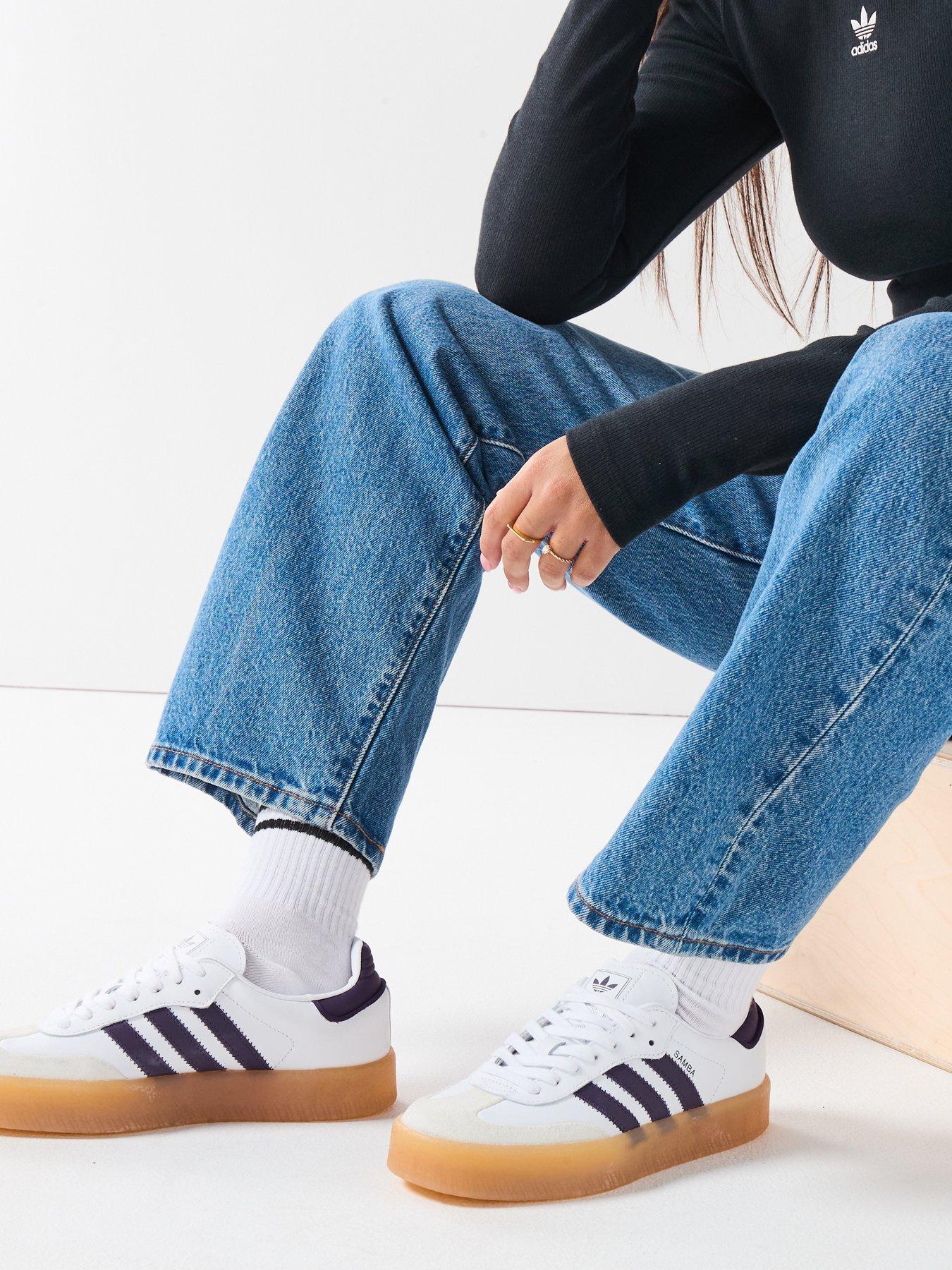 adidas Originals Womens Samba Trainers - White/purple