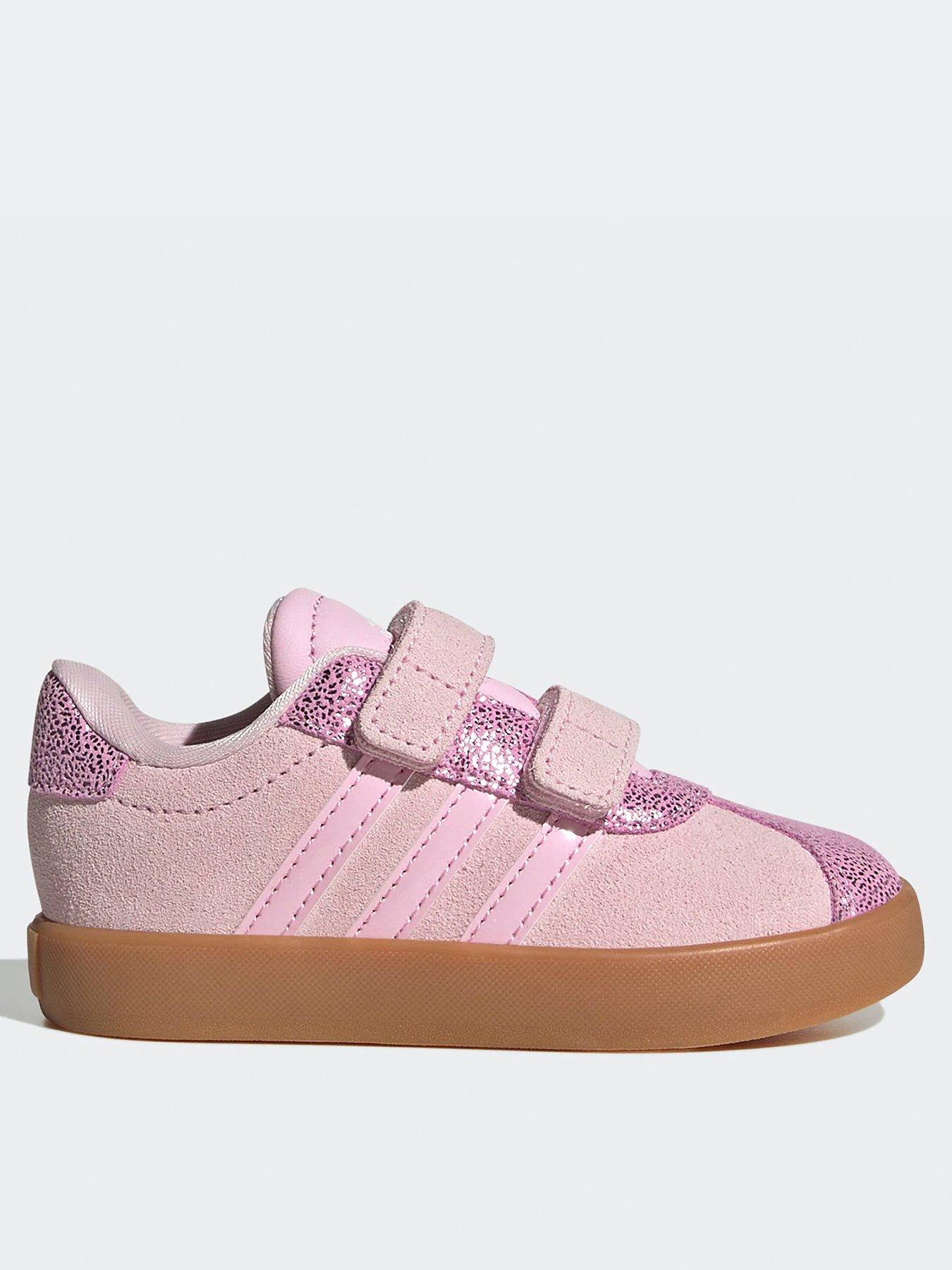 adidas Sportswear Infant Vlourt 30 Velcro Trainers, Clear Pink/Clear Pink/Gum10, Size 7 Younger