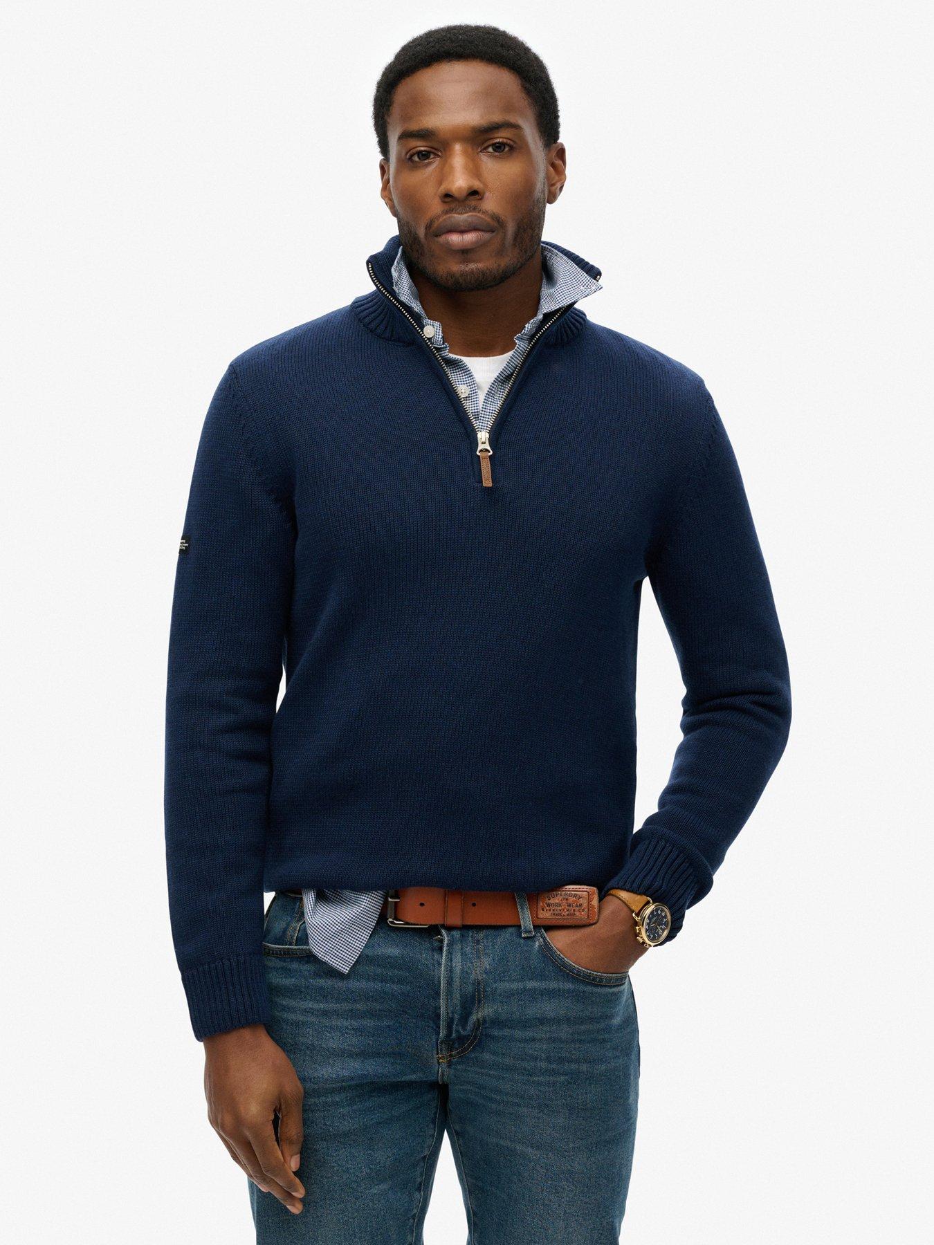undefined Superdry Cotton Classics Knitted Quarter Zip Jumper