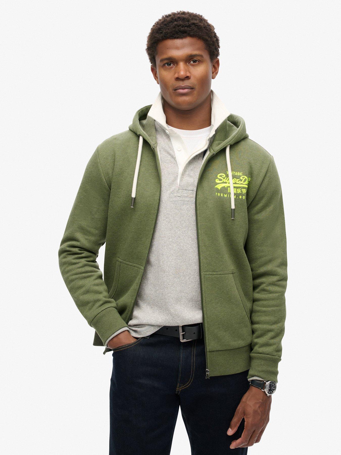 undefined Original Neon Graphic Zip Through Hoodie - Green